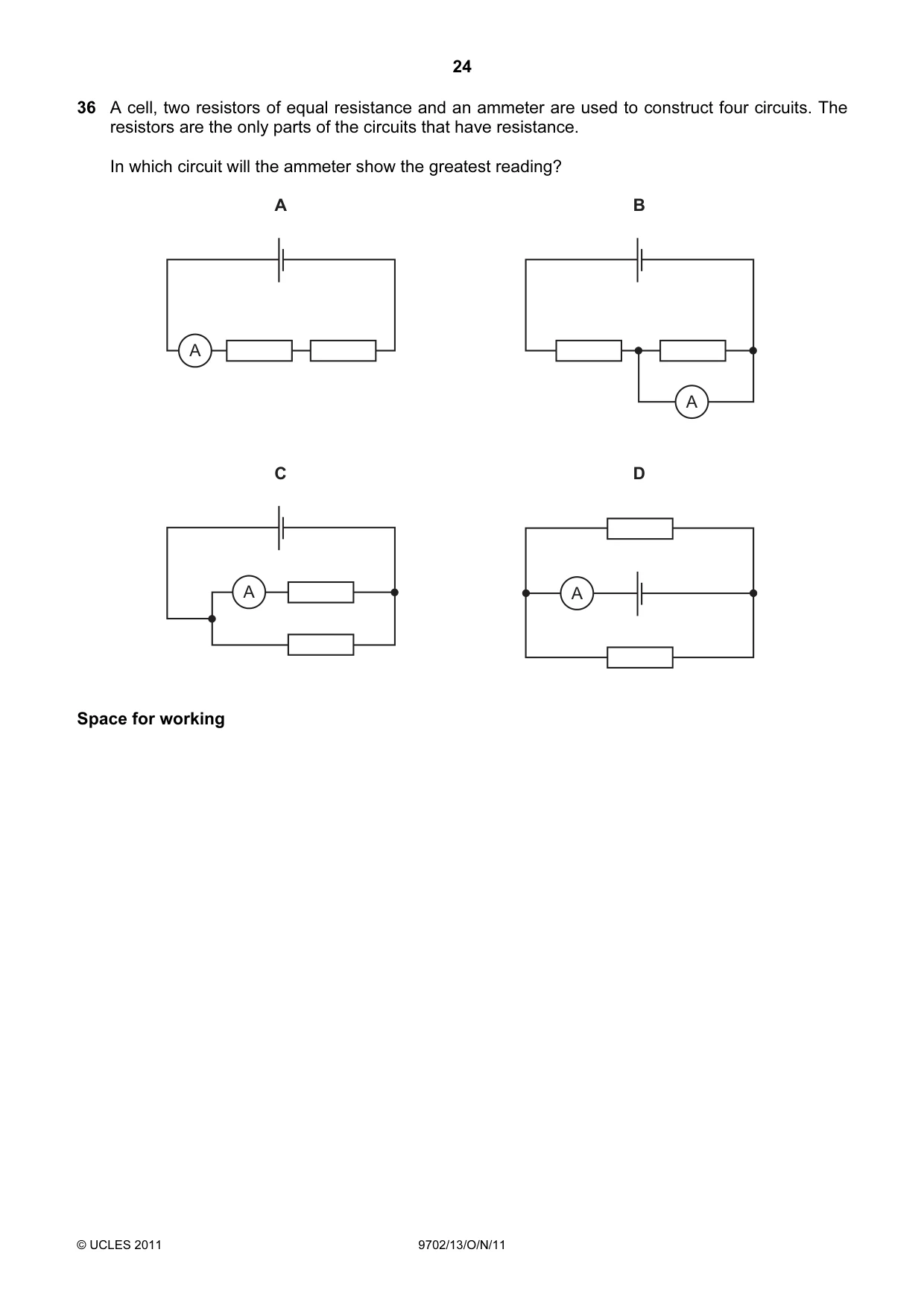 Cambridge A Level Physics 9702 2011 Oct/Nov Paper 1 · Variant 3 question paper, page 24 of 28