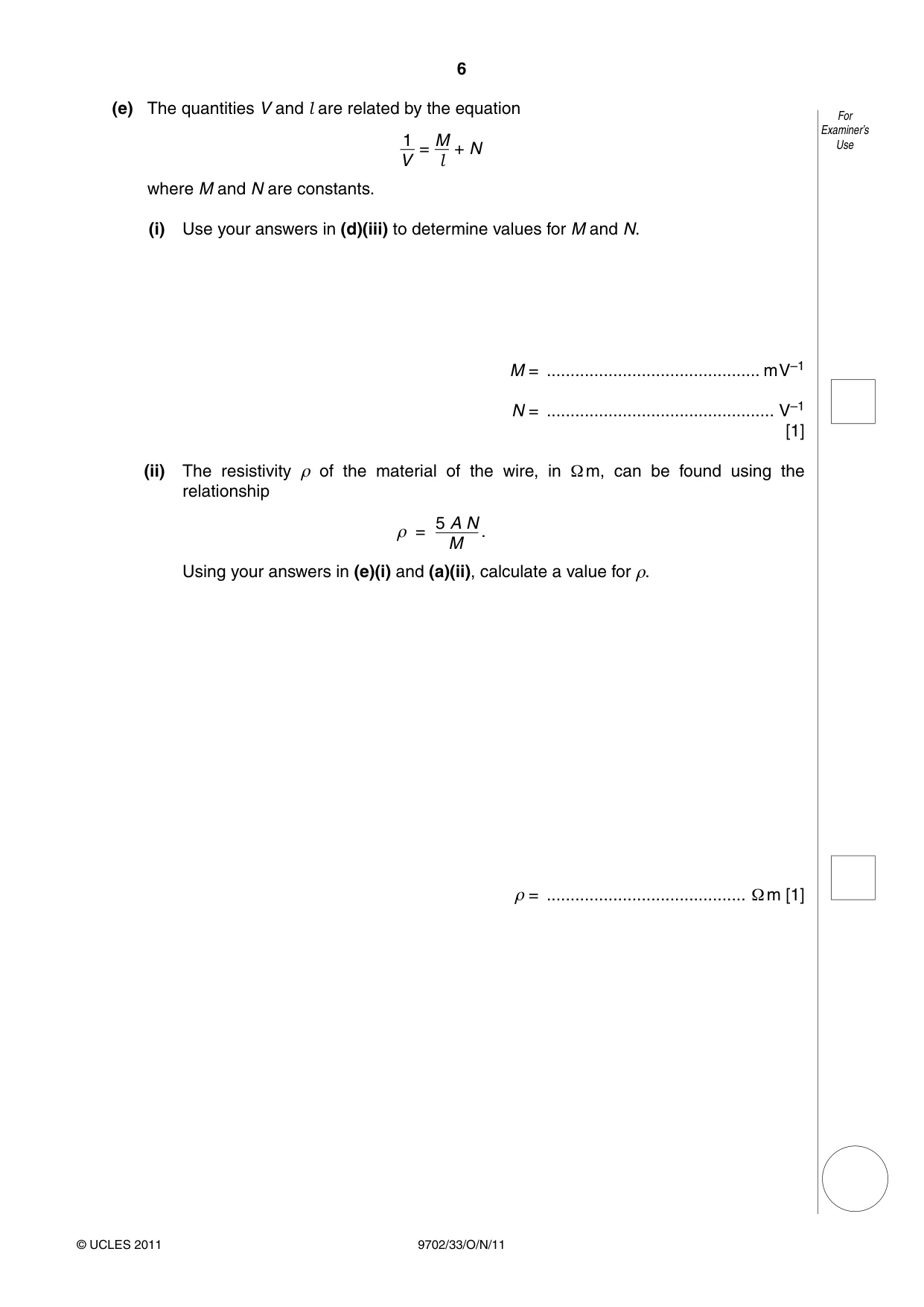 Cambridge A Level Physics 9702 2011 Oct/Nov Paper 3 · Variant 3 question paper, page 6 of 12