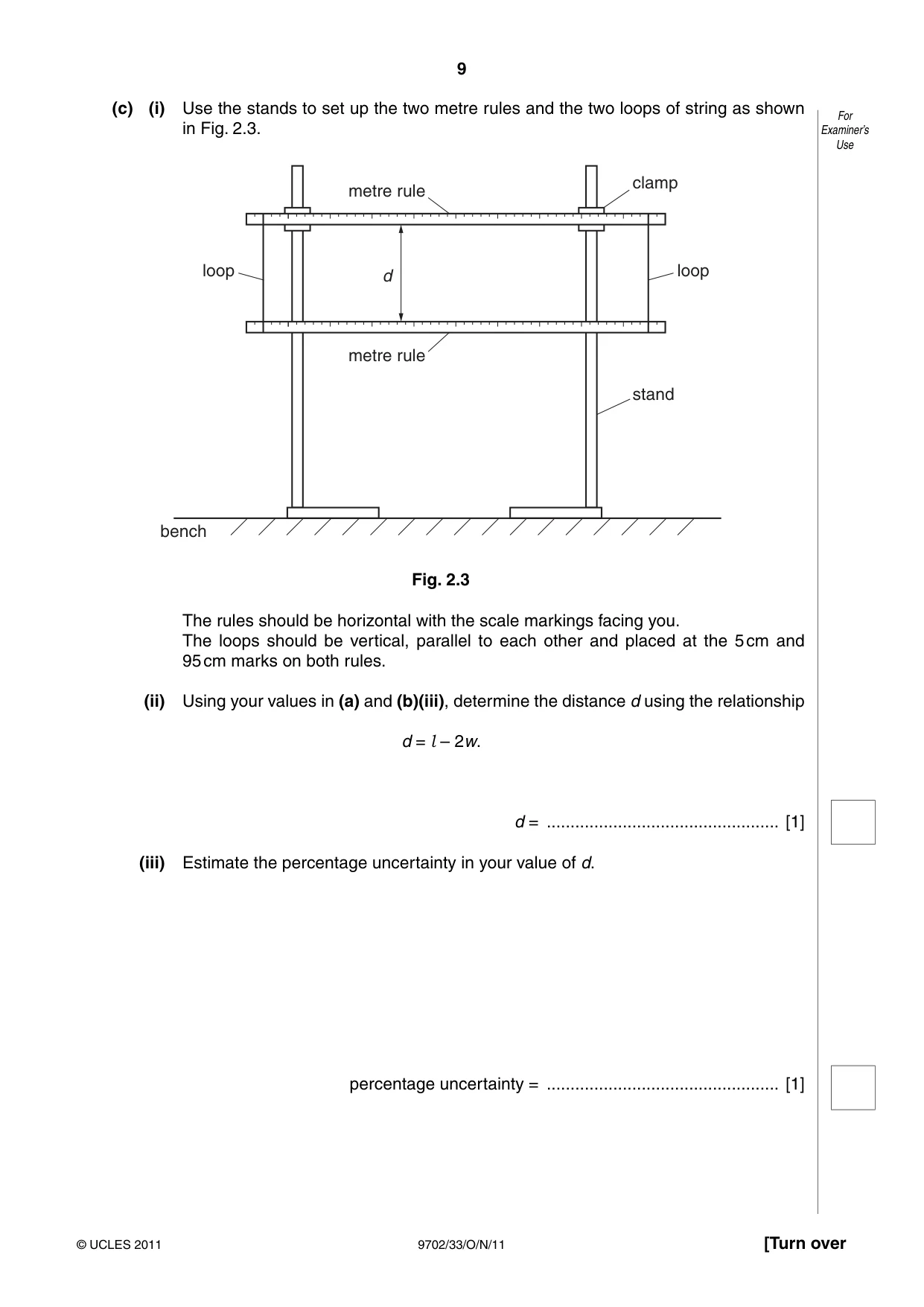 Cambridge A Level Physics 9702 2011 Oct/Nov Paper 3 · Variant 3 question paper, page 9 of 12
