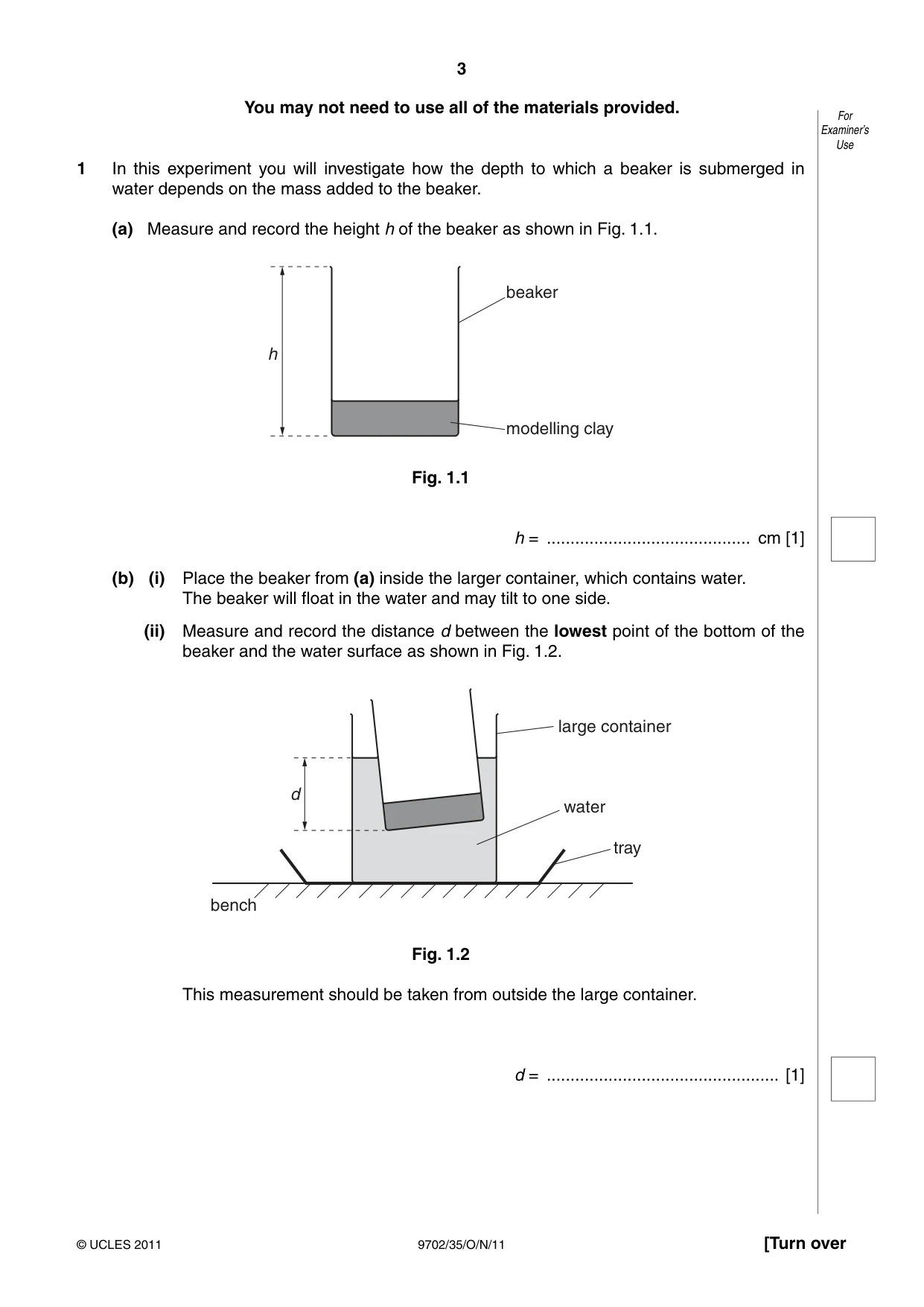 Cambridge A Level Physics 9702 2011 Oct/Nov Paper 3 · Variant 5 question paper, page 3 of 12