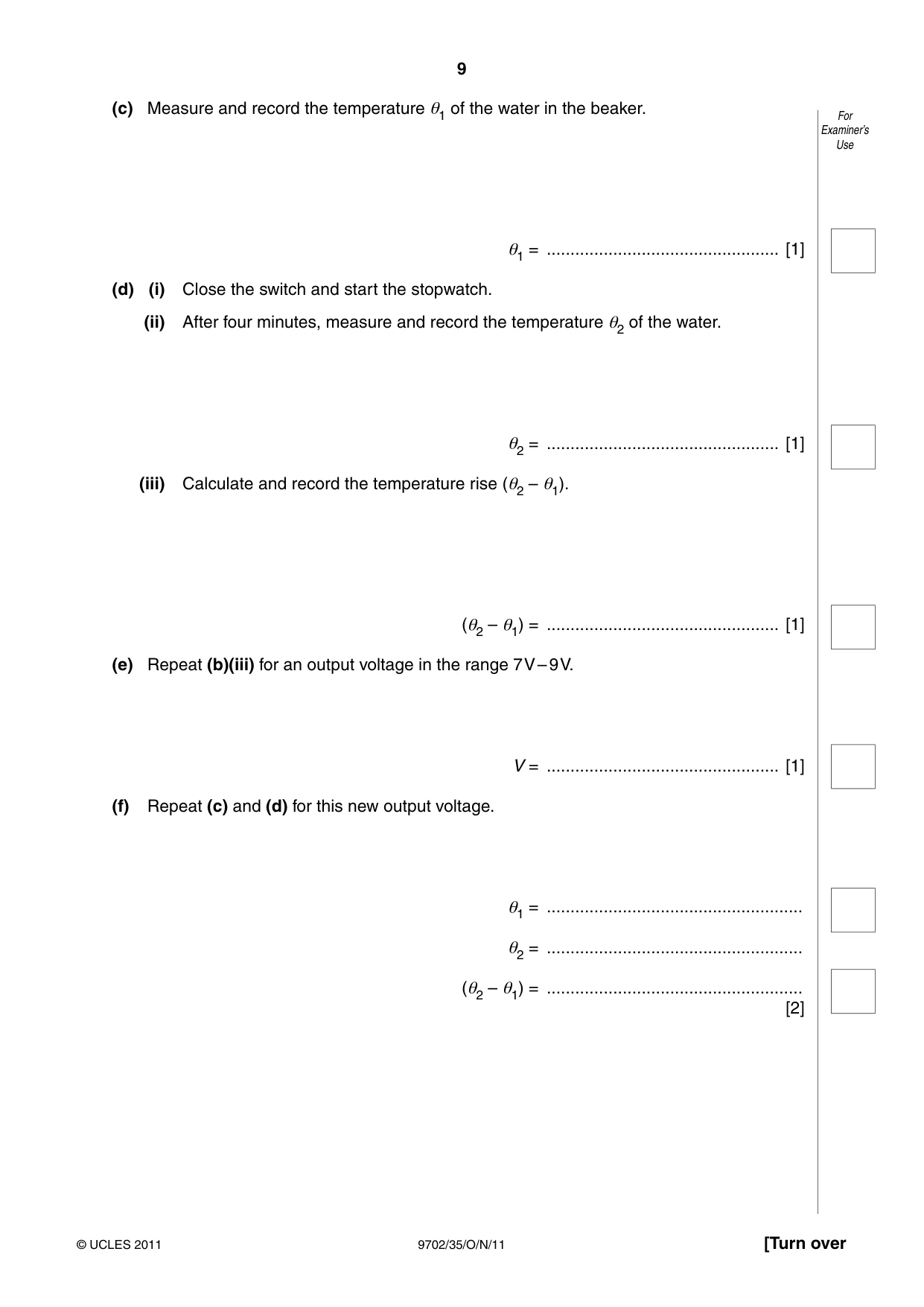 Cambridge A Level Physics 9702 2011 Oct/Nov Paper 3 · Variant 5 question paper, page 9 of 12