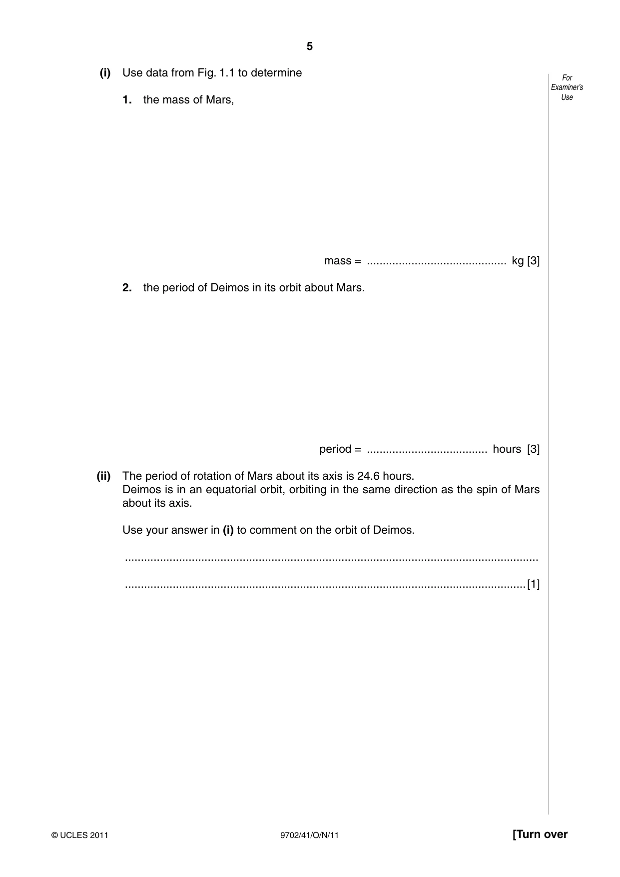 Cambridge A Level Physics 9702 2011 Oct/Nov Paper 4 · Variant 1 question paper, page 5 of 24