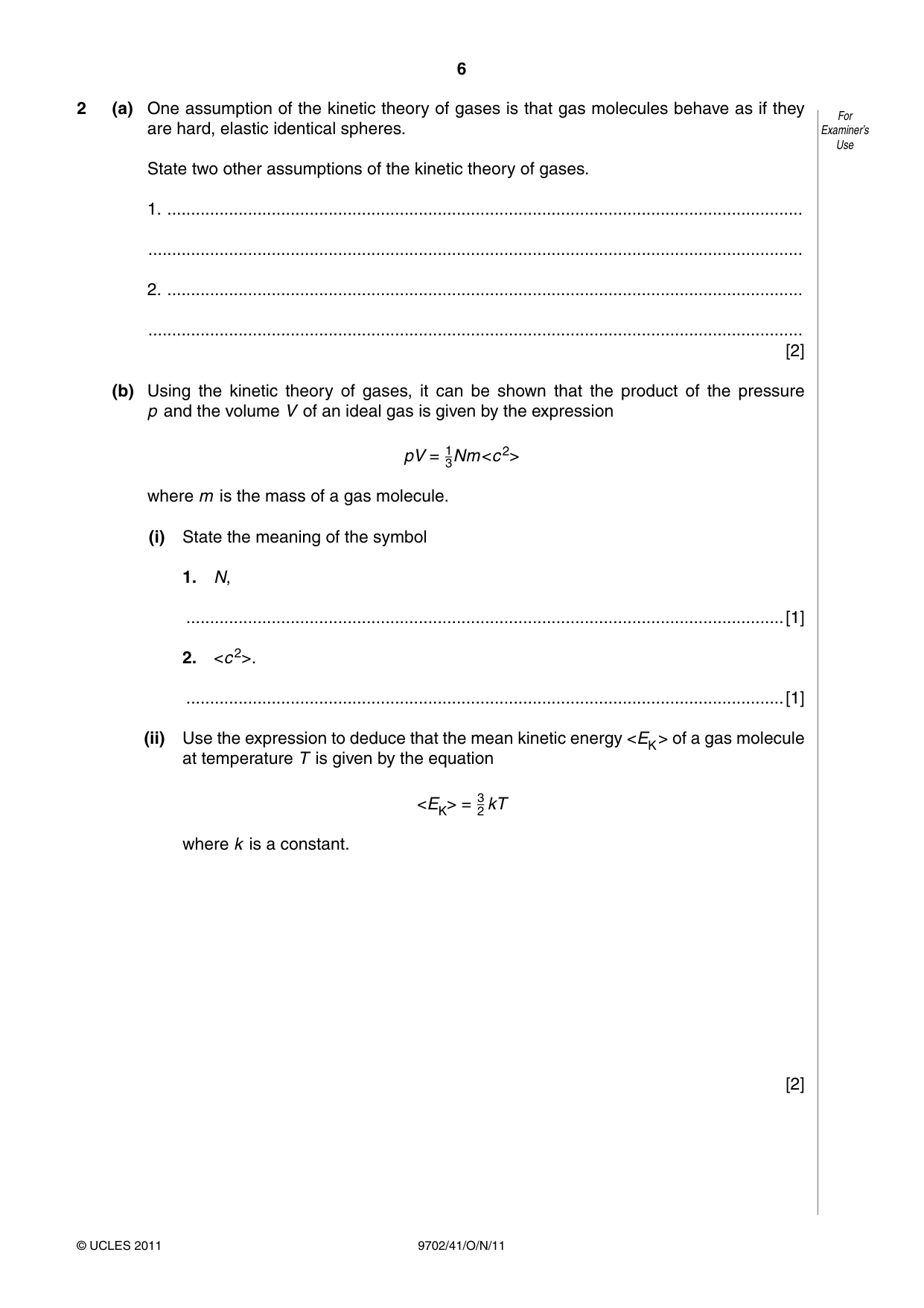 Cambridge A Level Physics 9702 2011 Oct/Nov Paper 4 · Variant 1 question paper, page 6 of 24