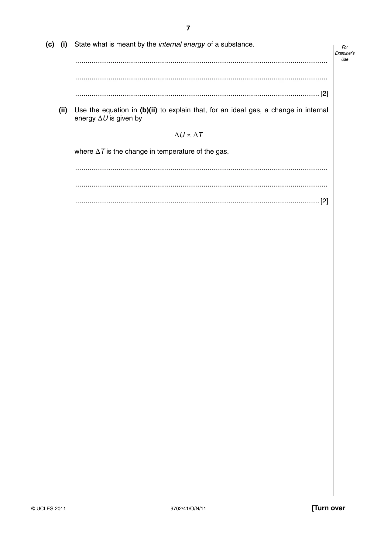 Cambridge A Level Physics 9702 2011 Oct/Nov Paper 4 · Variant 1 question paper, page 7 of 24