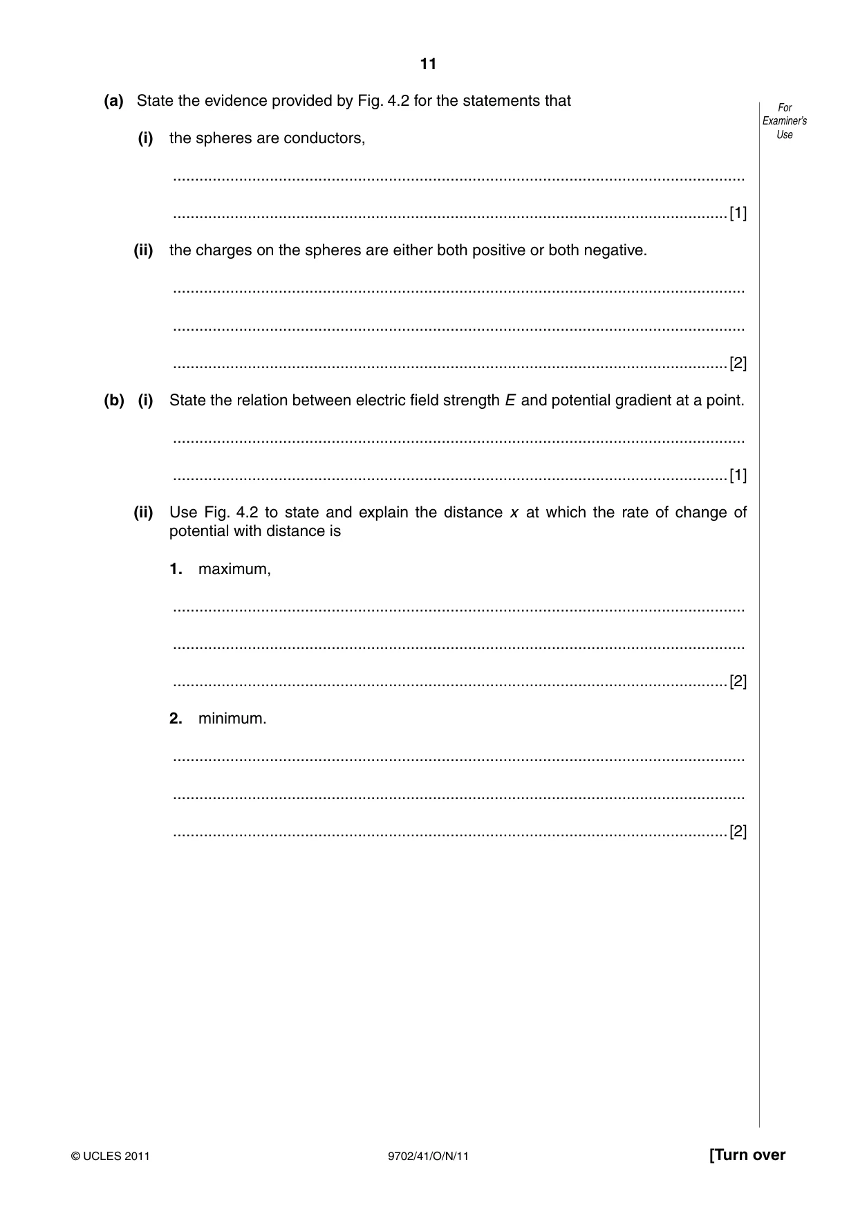 Cambridge A Level Physics 9702 2011 Oct/Nov Paper 4 · Variant 1 question paper, page 11 of 24
