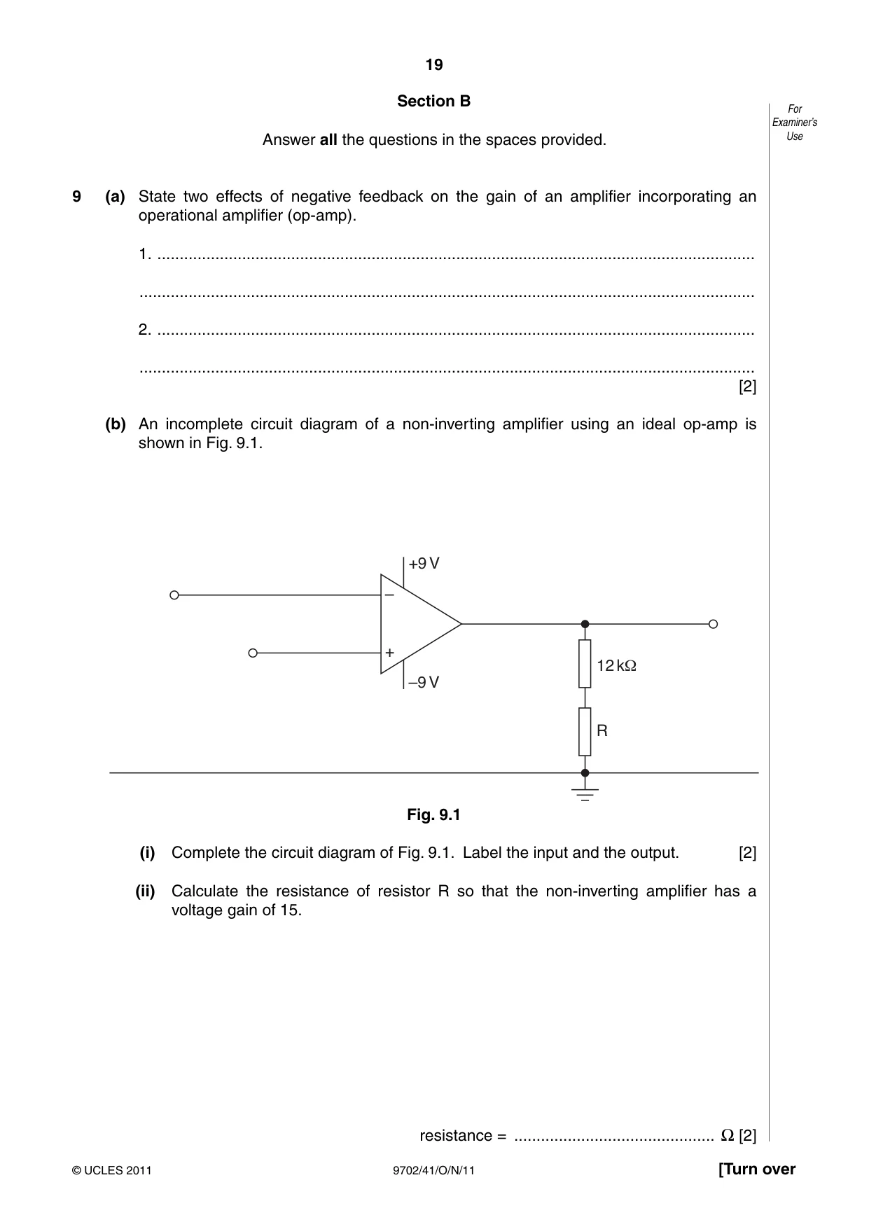 Cambridge A Level Physics 9702 2011 Oct/Nov Paper 4 · Variant 1 question paper, page 19 of 24