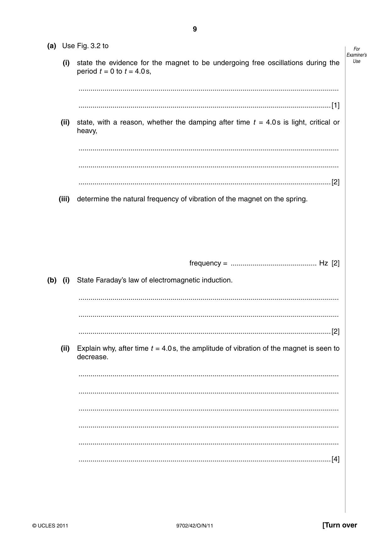 Cambridge A Level Physics 9702 2011 Oct/Nov Paper 4 · Variant 2 question paper, page 9 of 24