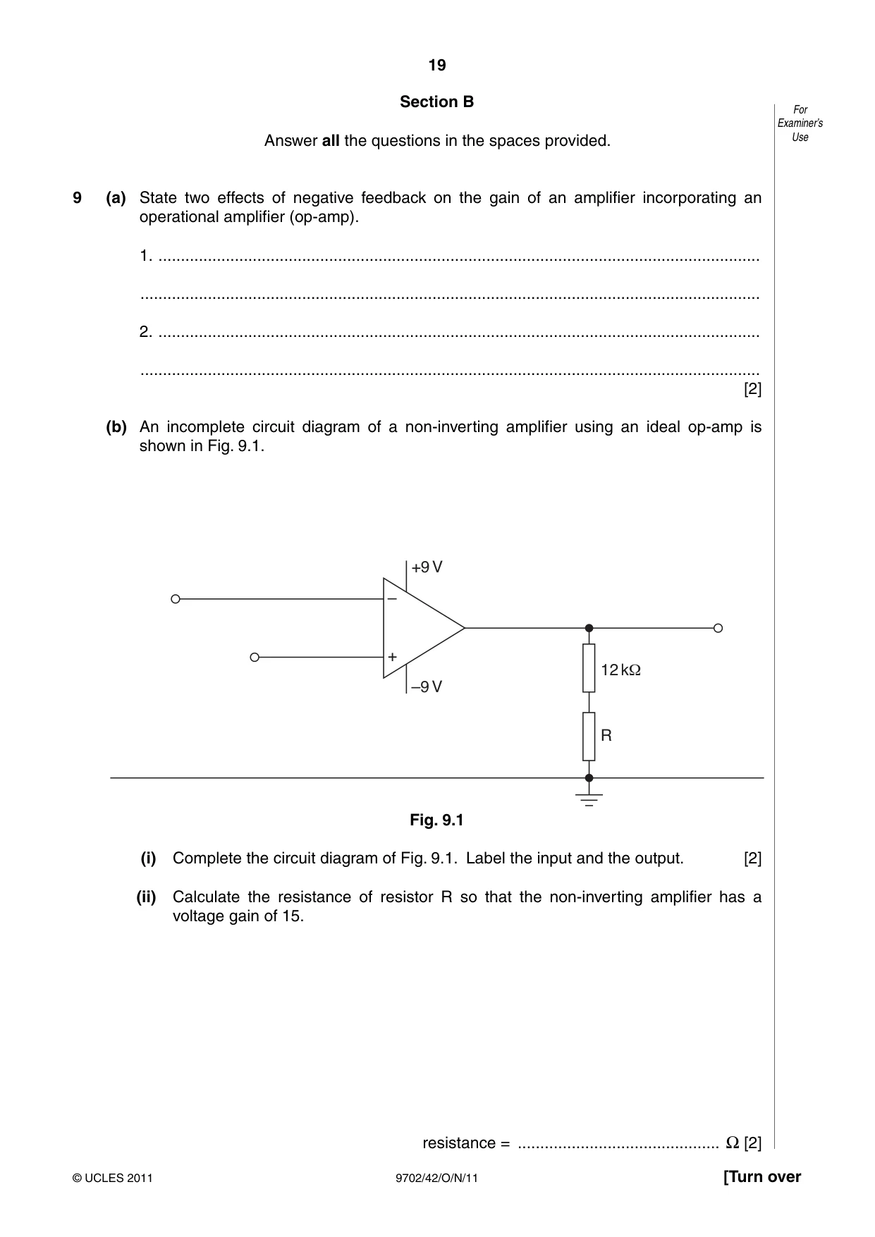 Cambridge A Level Physics 9702 2011 Oct/Nov Paper 4 · Variant 2 question paper, page 19 of 24