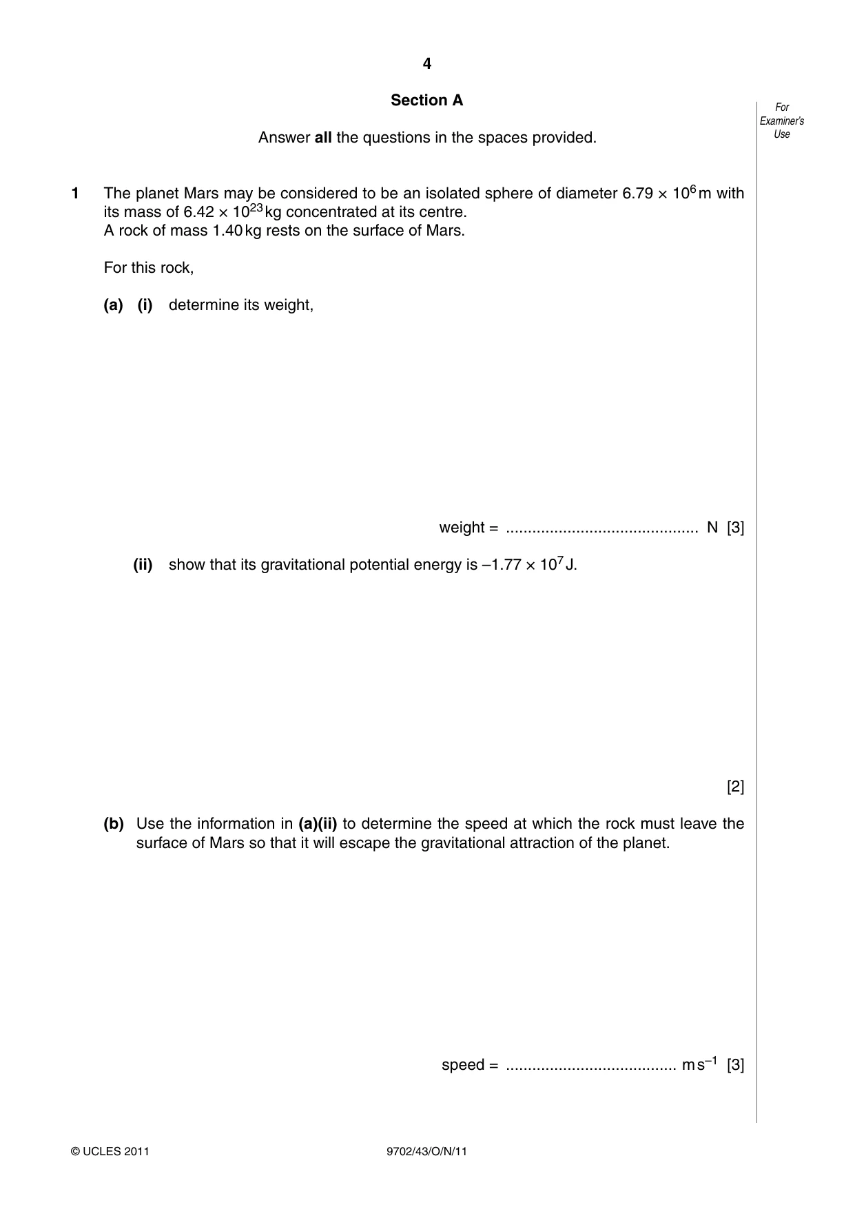 Cambridge A Level Physics 9702 2011 Oct/Nov Paper 4 · Variant 3 question paper, page 4 of 24