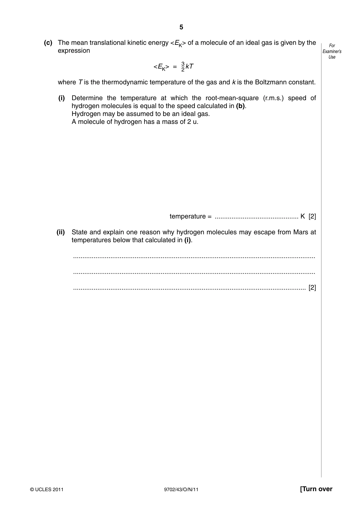 Cambridge A Level Physics 9702 2011 Oct/Nov Paper 4 · Variant 3 question paper, page 5 of 24