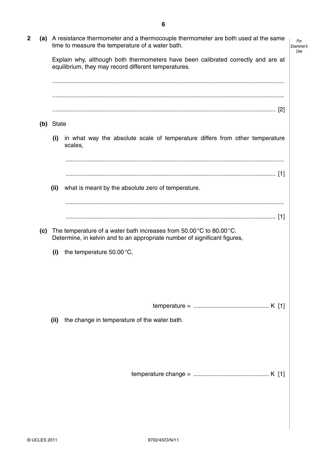 Cambridge A Level Physics 9702 2011 Oct/Nov Paper 4 · Variant 3 question paper, page 6 of 24