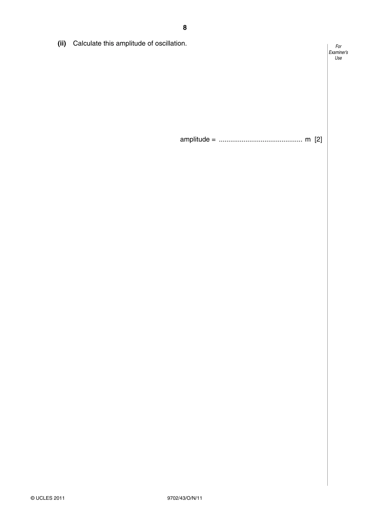 Cambridge A Level Physics 9702 2011 Oct/Nov Paper 4 · Variant 3 question paper, page 8 of 24