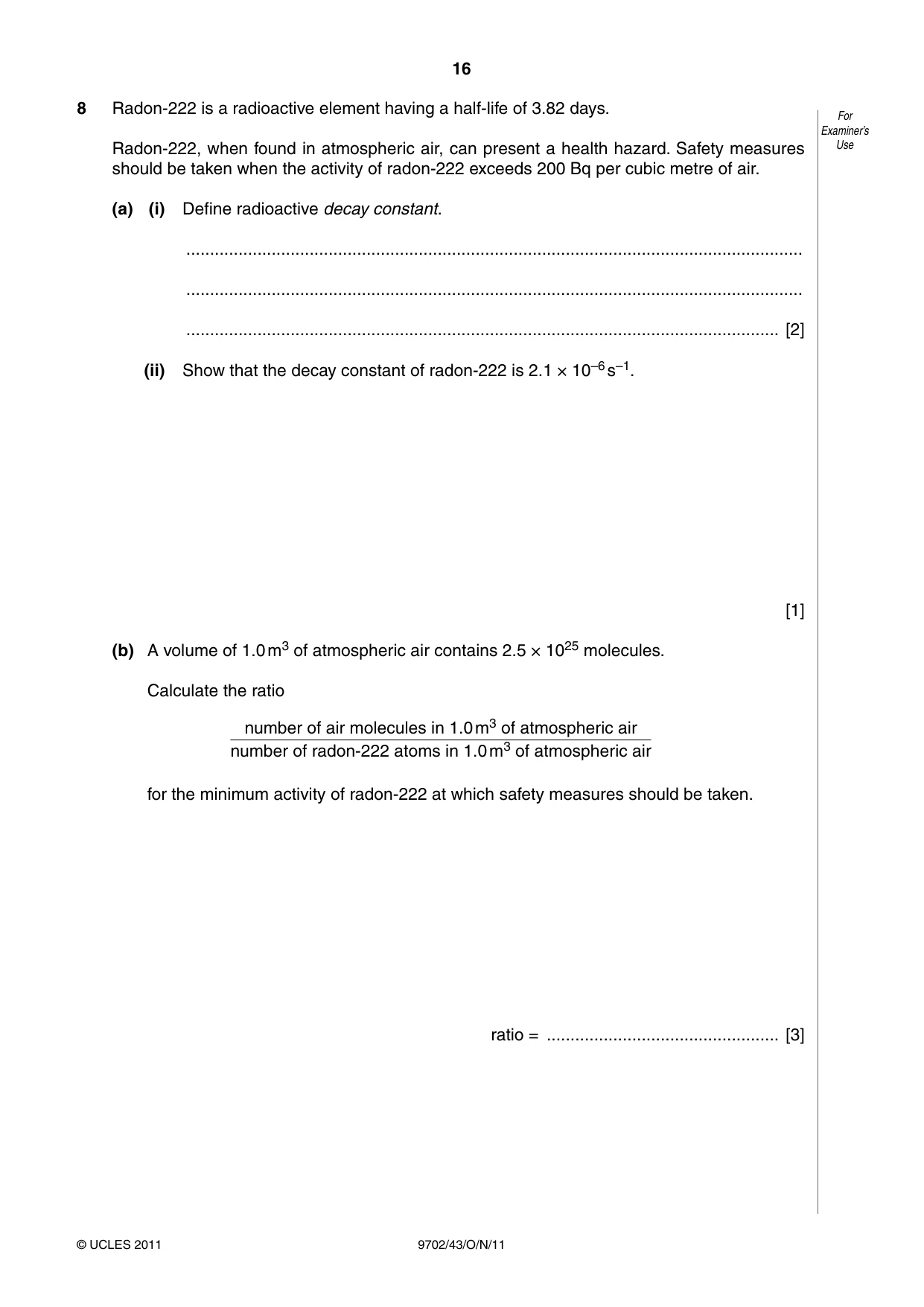 Cambridge A Level Physics 9702 2011 Oct/Nov Paper 4 · Variant 3 question paper, page 16 of 24