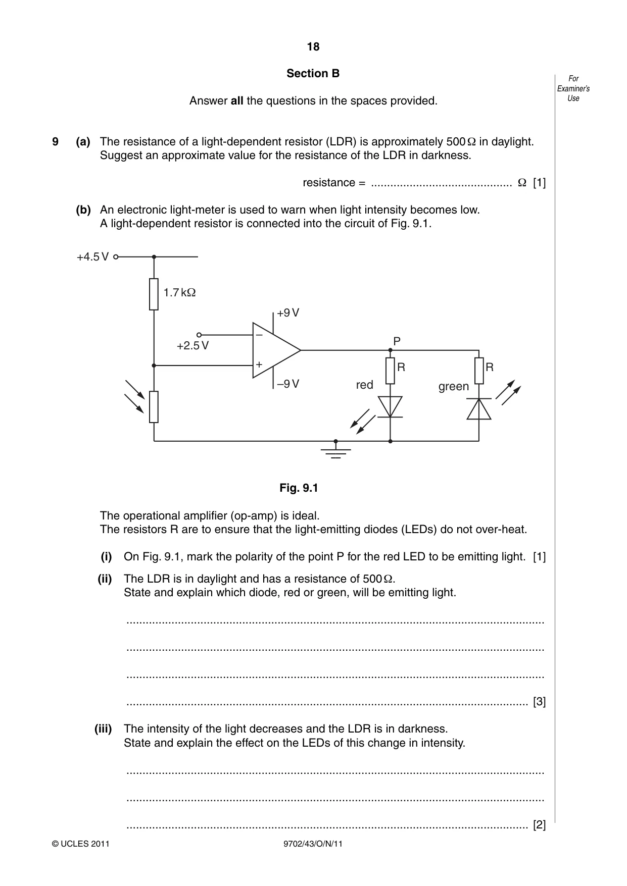 Cambridge A Level Physics 9702 2011 Oct/Nov Paper 4 · Variant 3 question paper, page 18 of 24