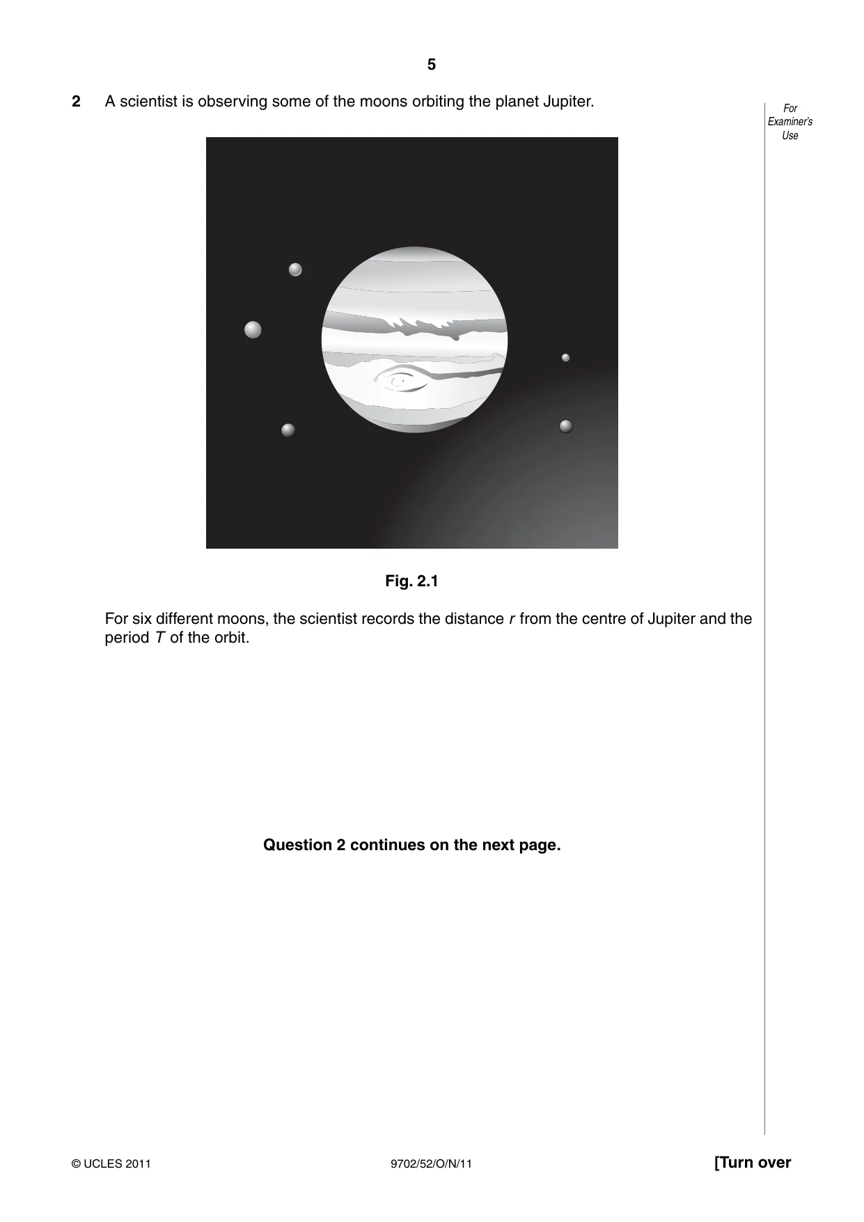 Cambridge A Level Physics 9702 2011 Oct/Nov Paper 5 · Variant 2 question paper, page 5 of 8
