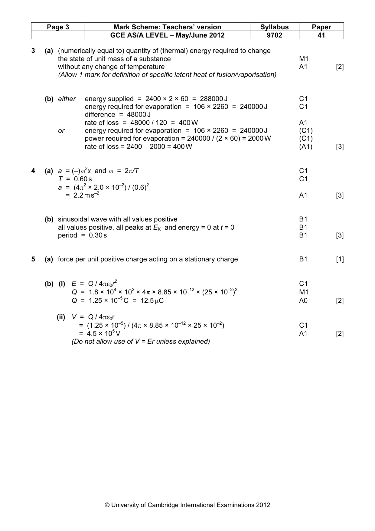 Mark scheme, page 3 of 7