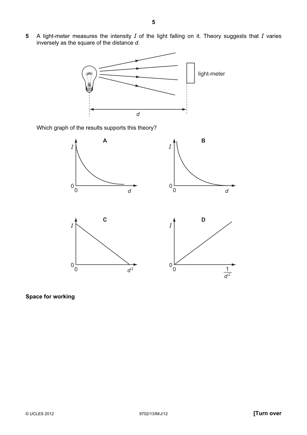 Cambridge A Level Physics 9702 2012 May/June Paper 1 · Variant 3 question paper, page 5 of 24