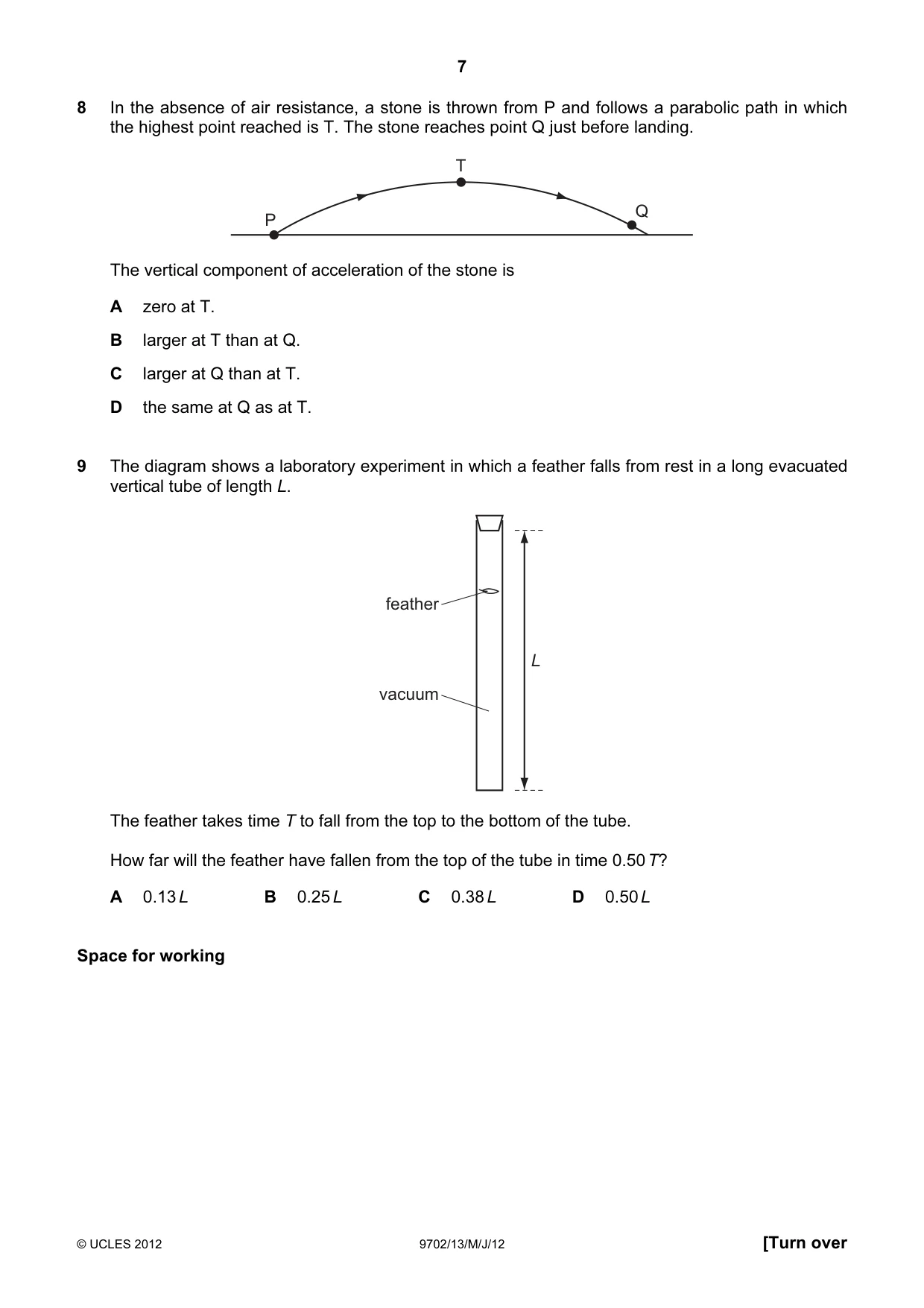Cambridge A Level Physics 9702 2012 May/June Paper 1 · Variant 3 question paper, page 7 of 24