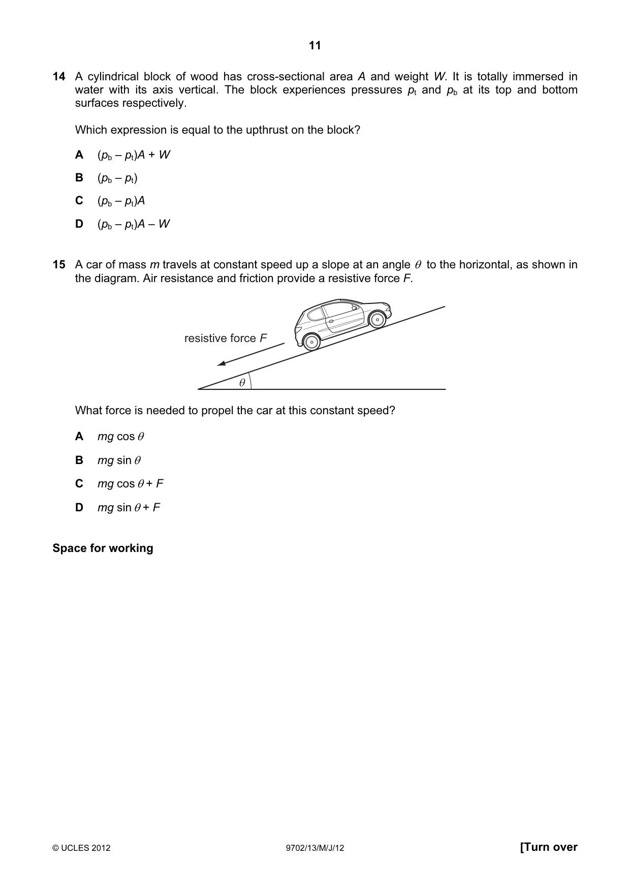Cambridge A Level Physics 9702 2012 May/June Paper 1 · Variant 3 question paper, page 11 of 24
