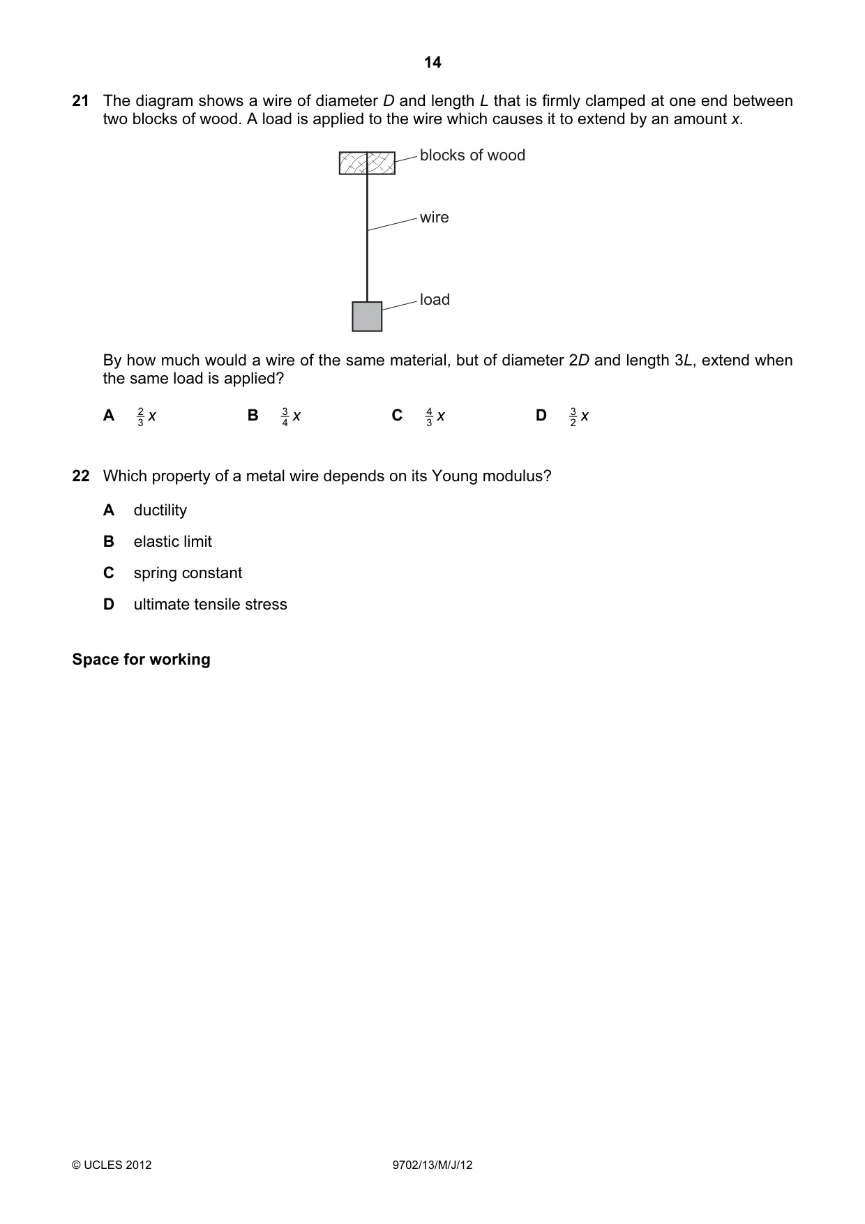 Cambridge A Level Physics 9702 2012 May/June Paper 1 · Variant 3 question paper, page 14 of 24