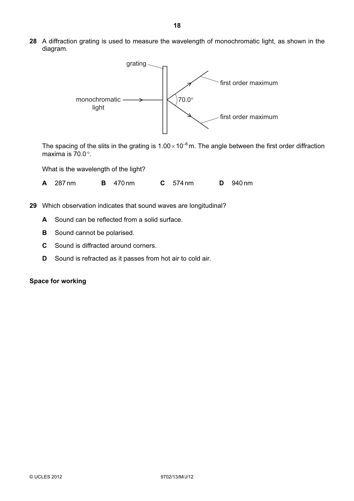 Cambridge A Level Physics 9702 2012 May/June Paper 1 · Variant 3 question paper, page 18 of 24