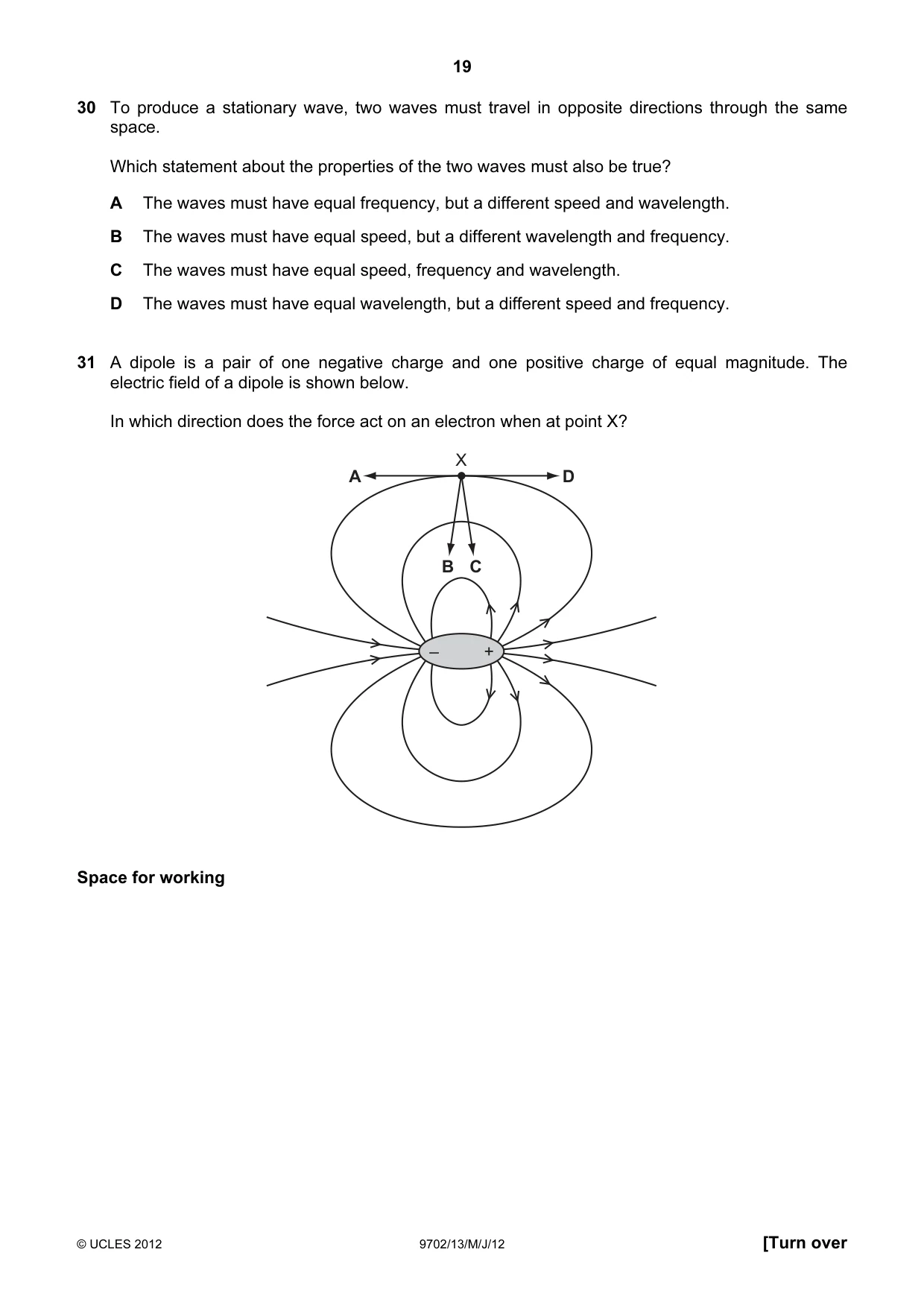 Cambridge A Level Physics 9702 2012 May/June Paper 1 · Variant 3 question paper, page 19 of 24