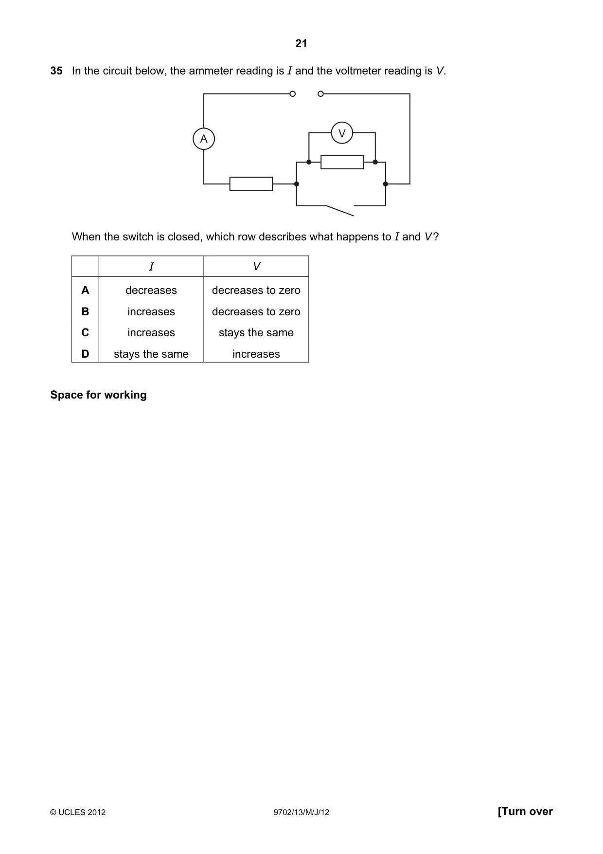 Cambridge A Level Physics 9702 2012 May/June Paper 1 · Variant 3 question paper, page 21 of 24