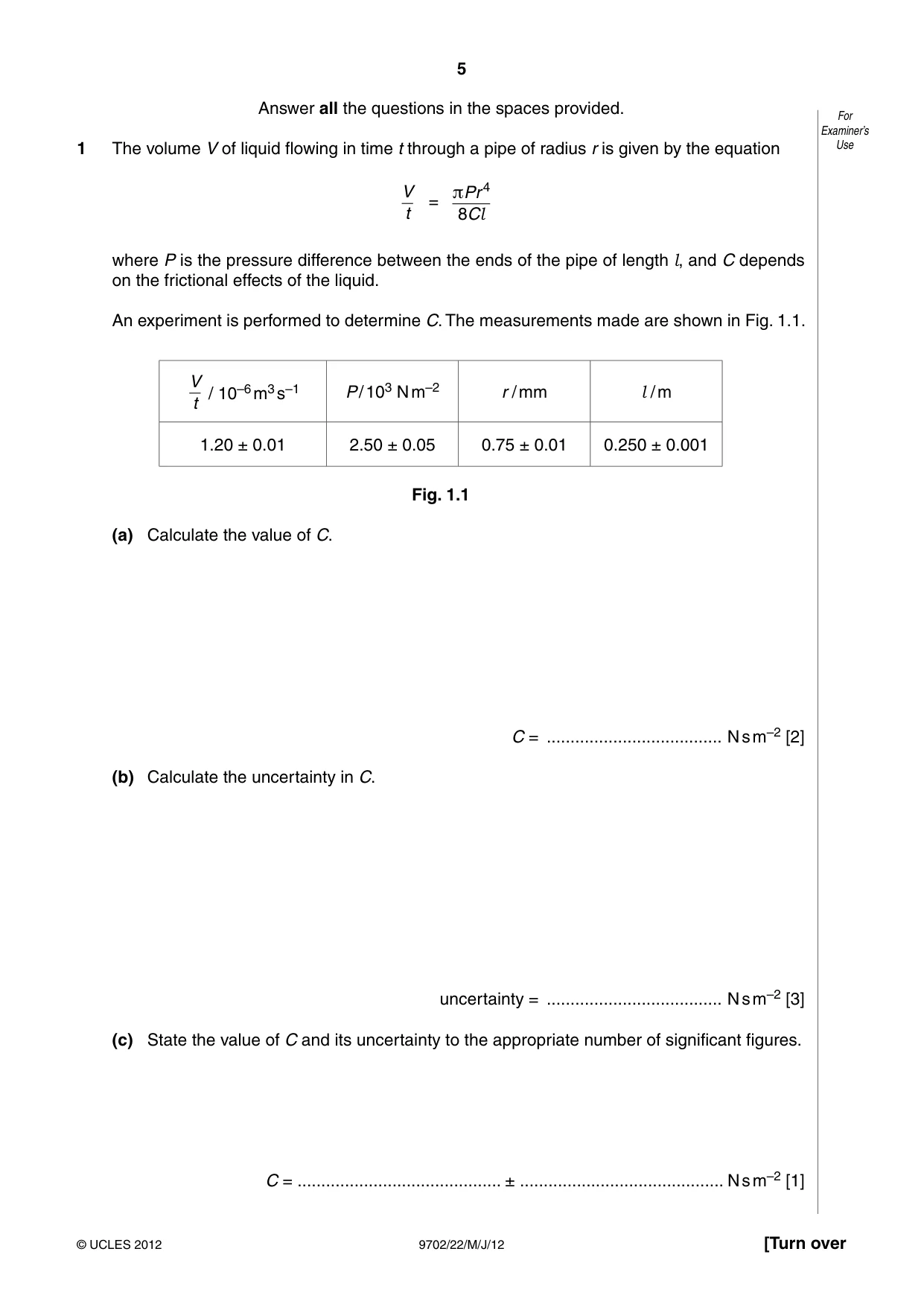Cambridge A Level Physics 9702 2012 May/June Paper 2 · Variant 2 question paper, page 5 of 16