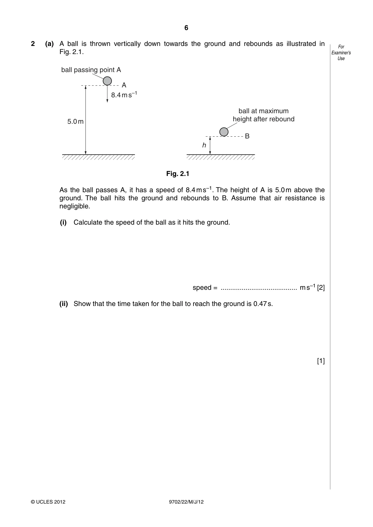 Cambridge A Level Physics 9702 2012 May/June Paper 2 · Variant 2 question paper, page 6 of 16