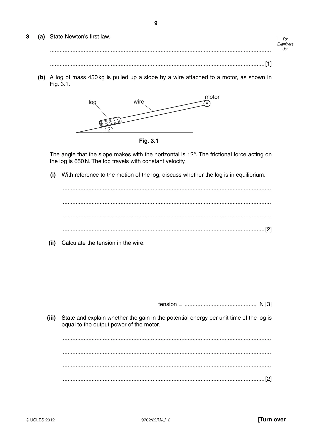 Cambridge A Level Physics 9702 2012 May/June Paper 2 · Variant 2 question paper, page 9 of 16