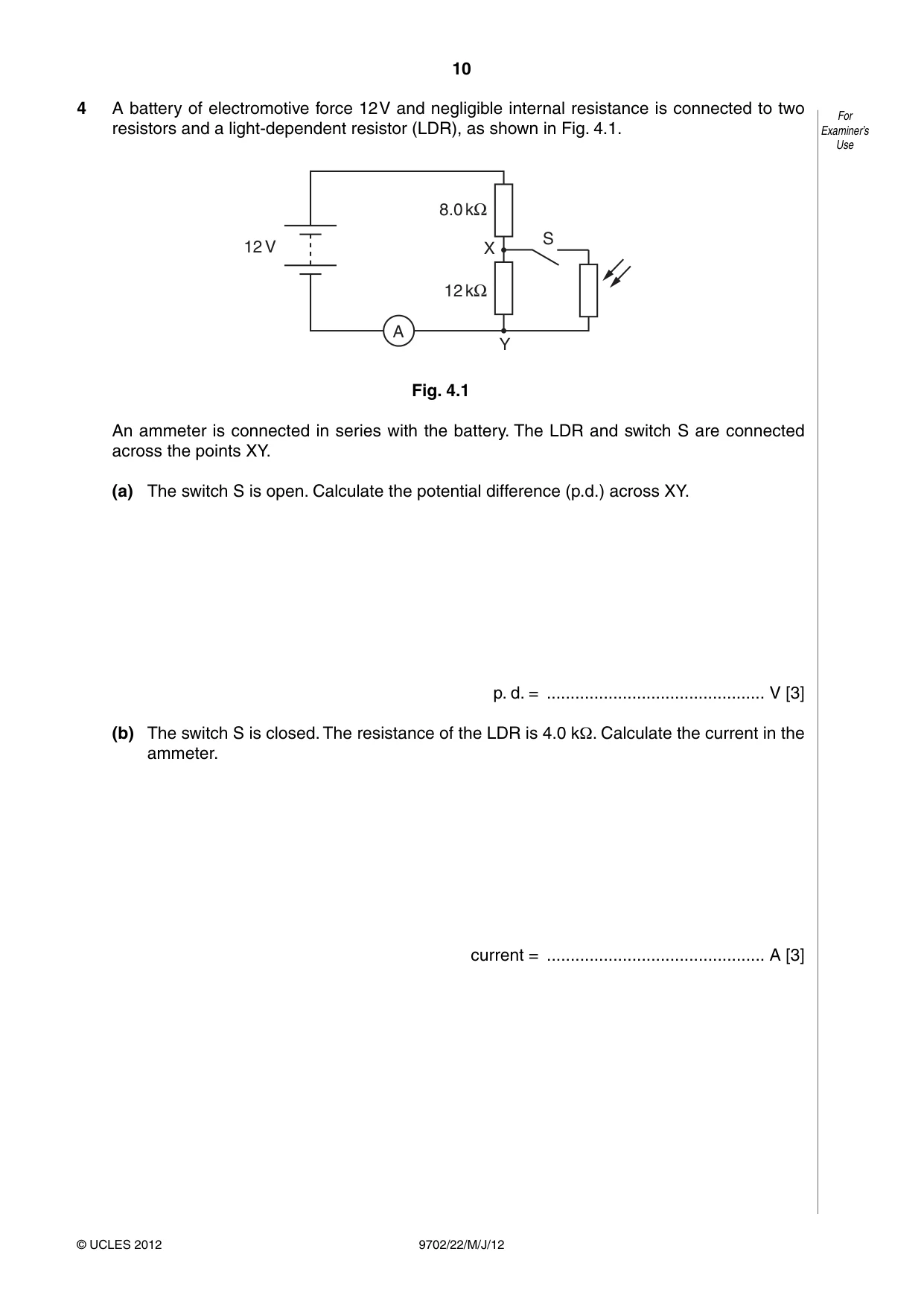 Cambridge A Level Physics 9702 2012 May/June Paper 2 · Variant 2 question paper, page 10 of 16