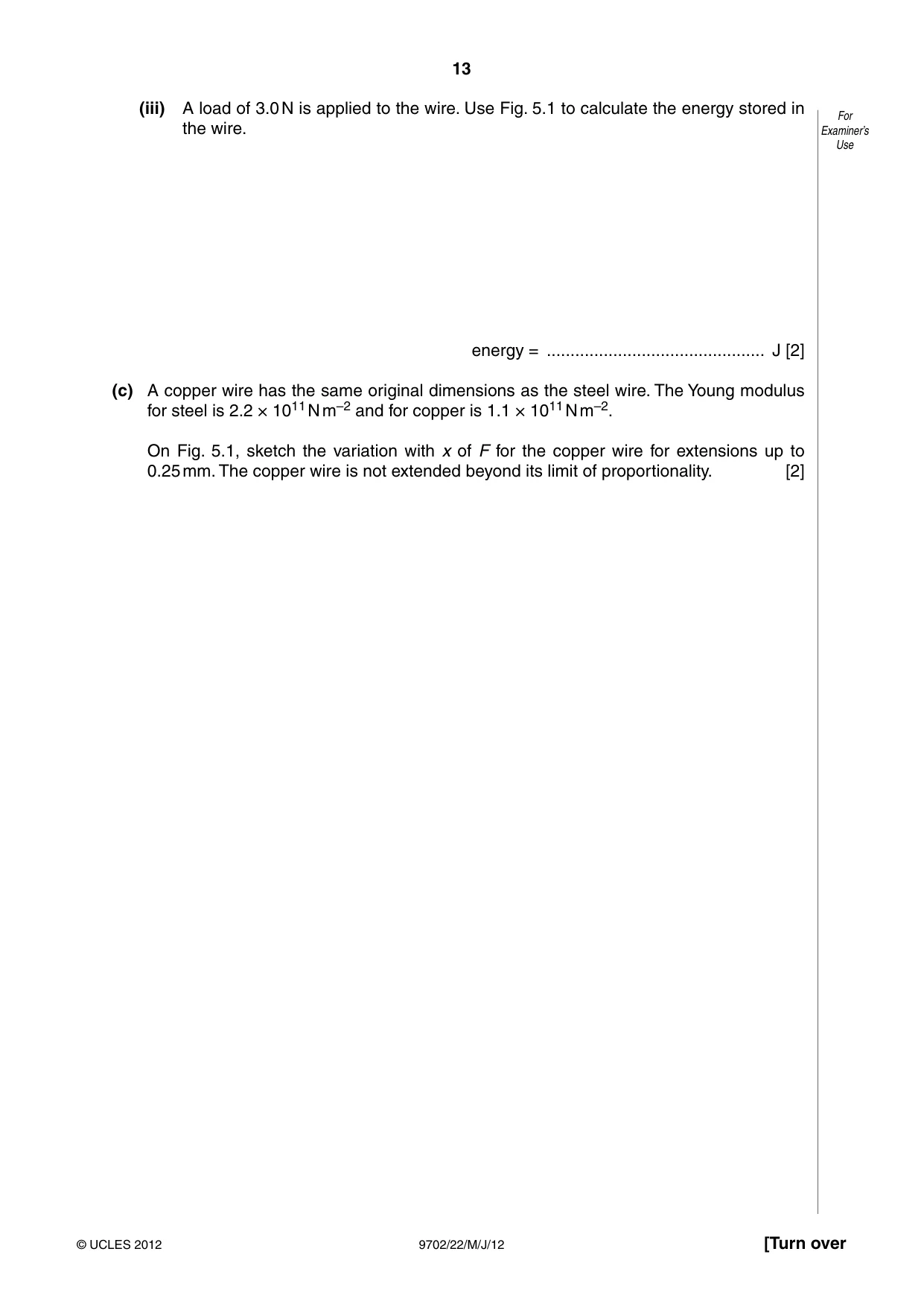Cambridge A Level Physics 9702 2012 May/June Paper 2 · Variant 2 question paper, page 13 of 16