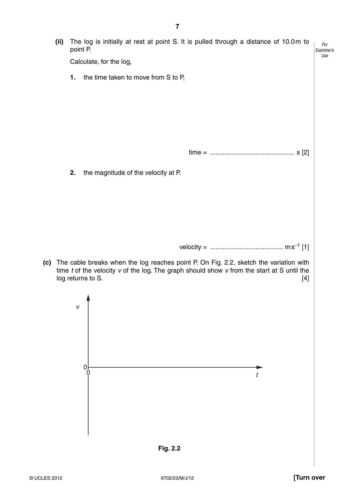 Cambridge A Level Physics 9702 2012 May/June Paper 2 · Variant 3 question paper, page 7 of 16