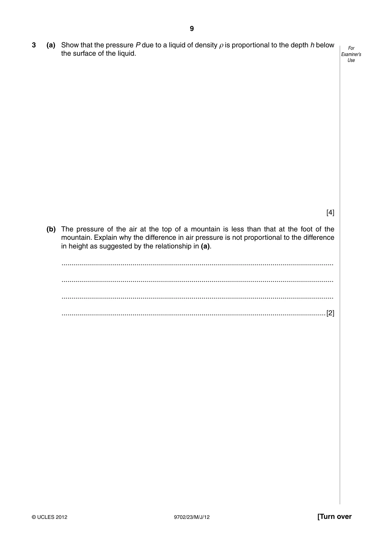 Cambridge A Level Physics 9702 2012 May/June Paper 2 · Variant 3 question paper, page 9 of 16