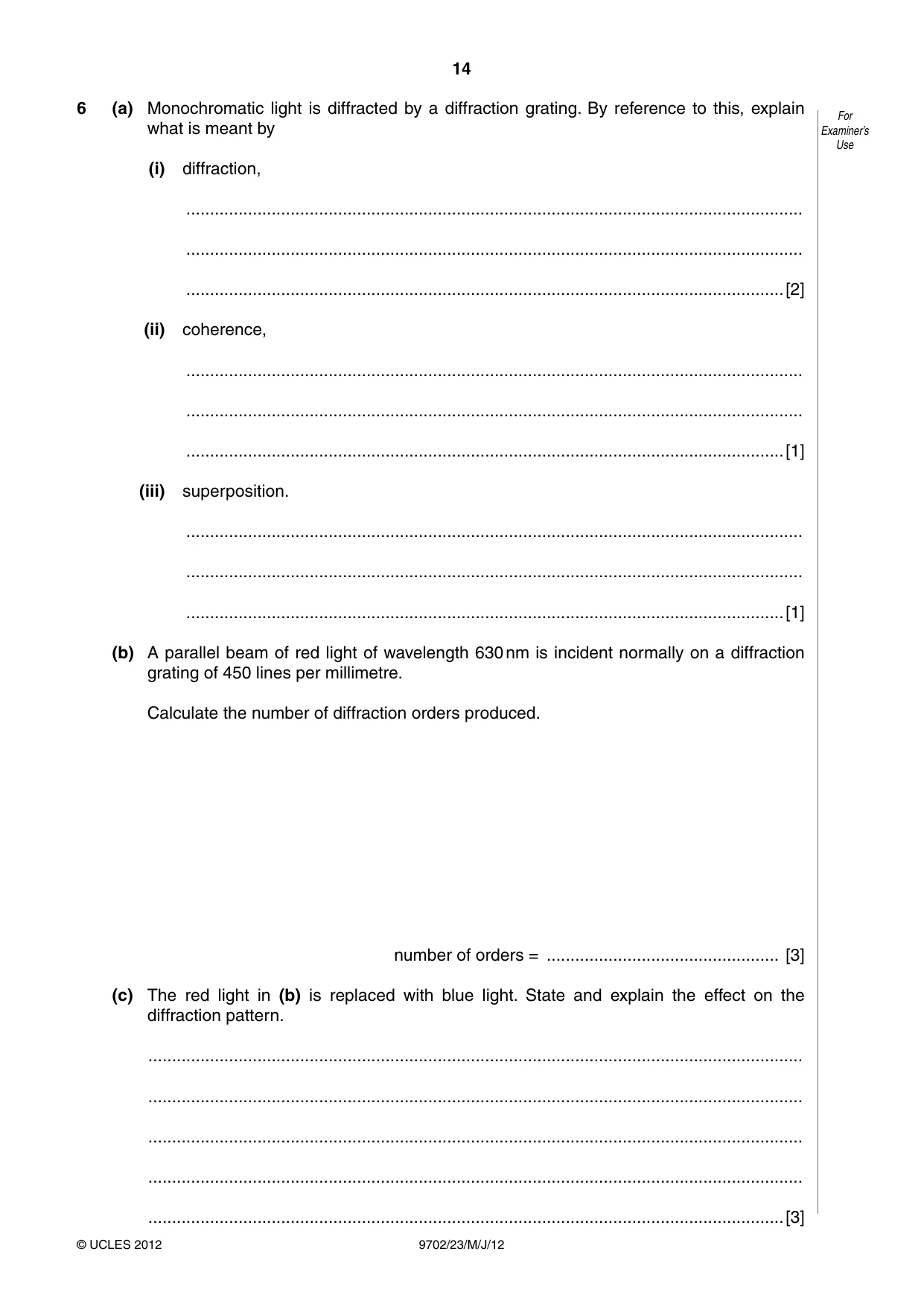 Cambridge A Level Physics 9702 2012 May/June Paper 2 · Variant 3 question paper, page 14 of 16