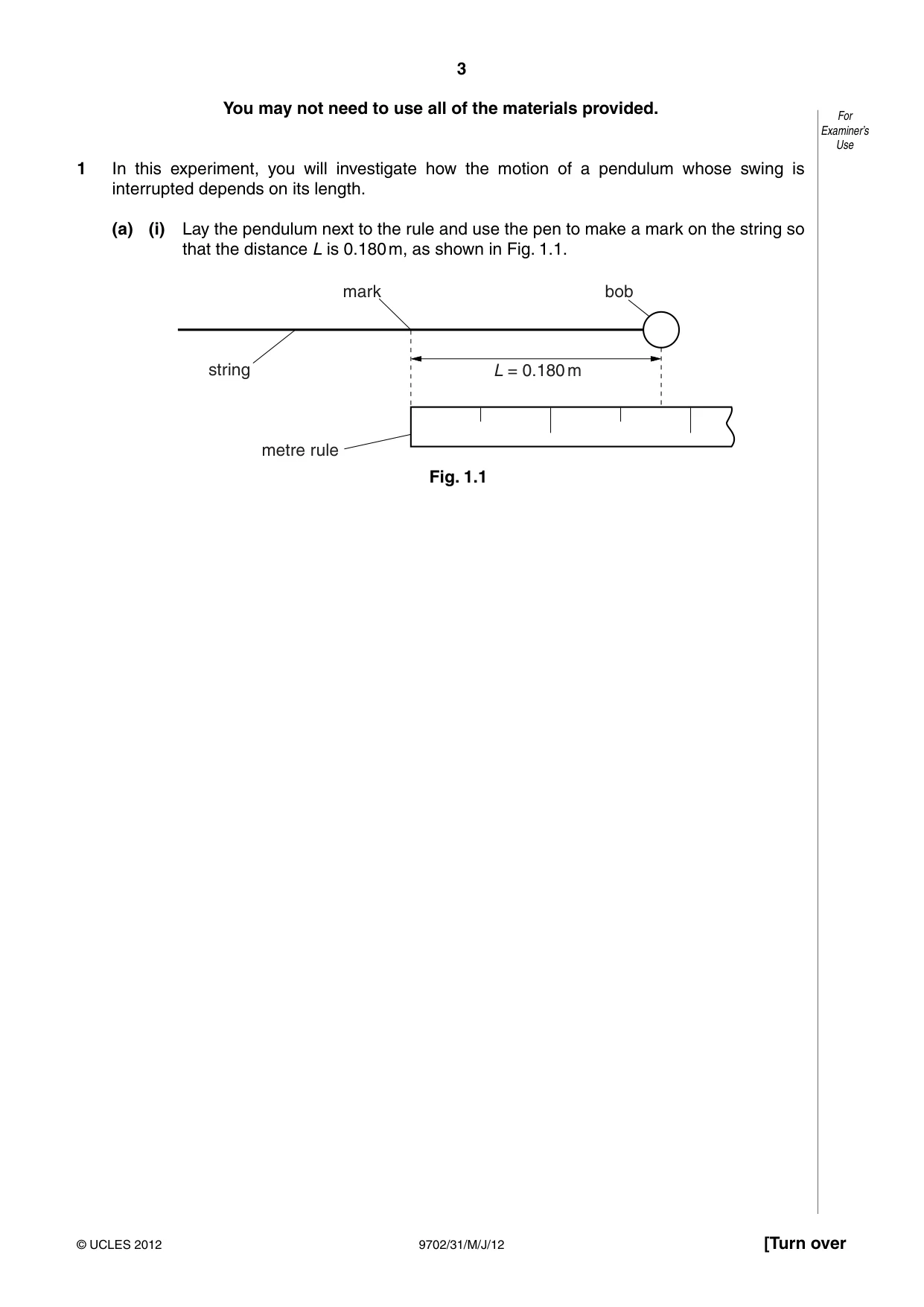 Cambridge A Level Physics 9702 2012 May/June Paper 3 · Variant 1 question paper, page 3 of 12