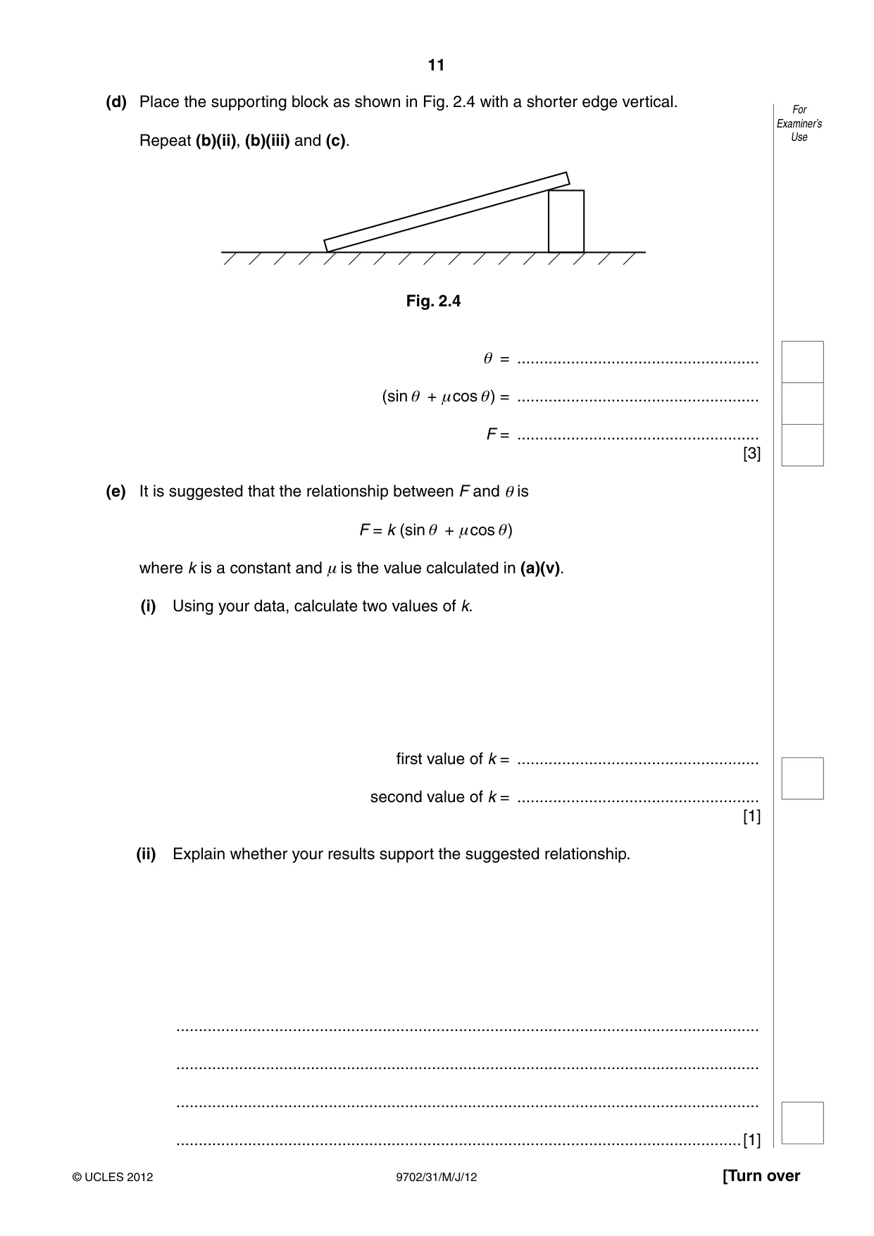 Cambridge A Level Physics 9702 2012 May/June Paper 3 · Variant 1 question paper, page 11 of 12