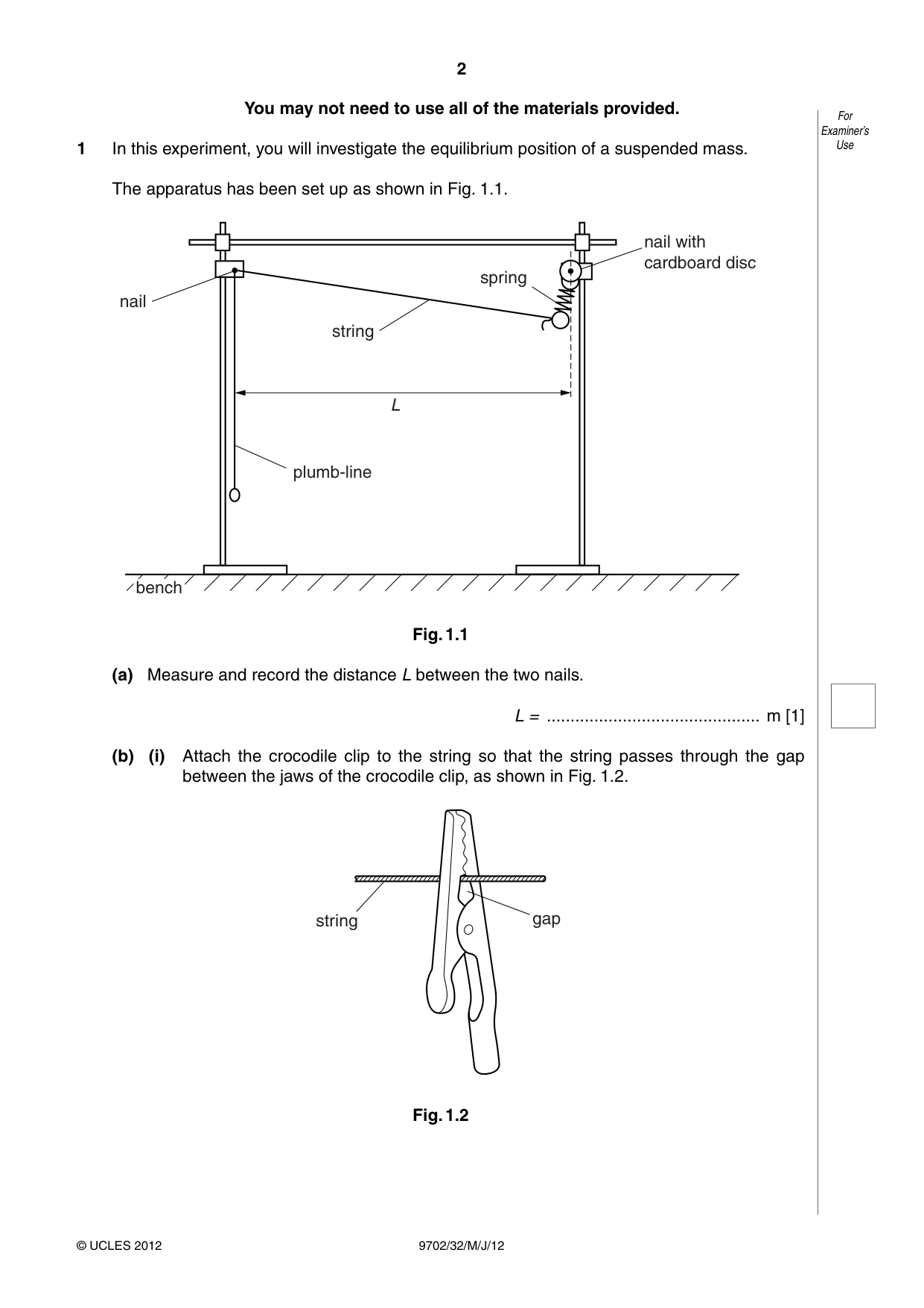 Cambridge A Level Physics 9702 2012 May/June Paper 3 · Variant 2 question paper, page 2 of 12