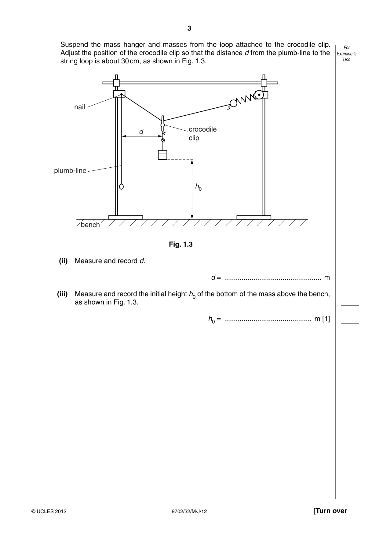 Cambridge A Level Physics 9702 2012 May/June Paper 3 · Variant 2 question paper, page 3 of 12