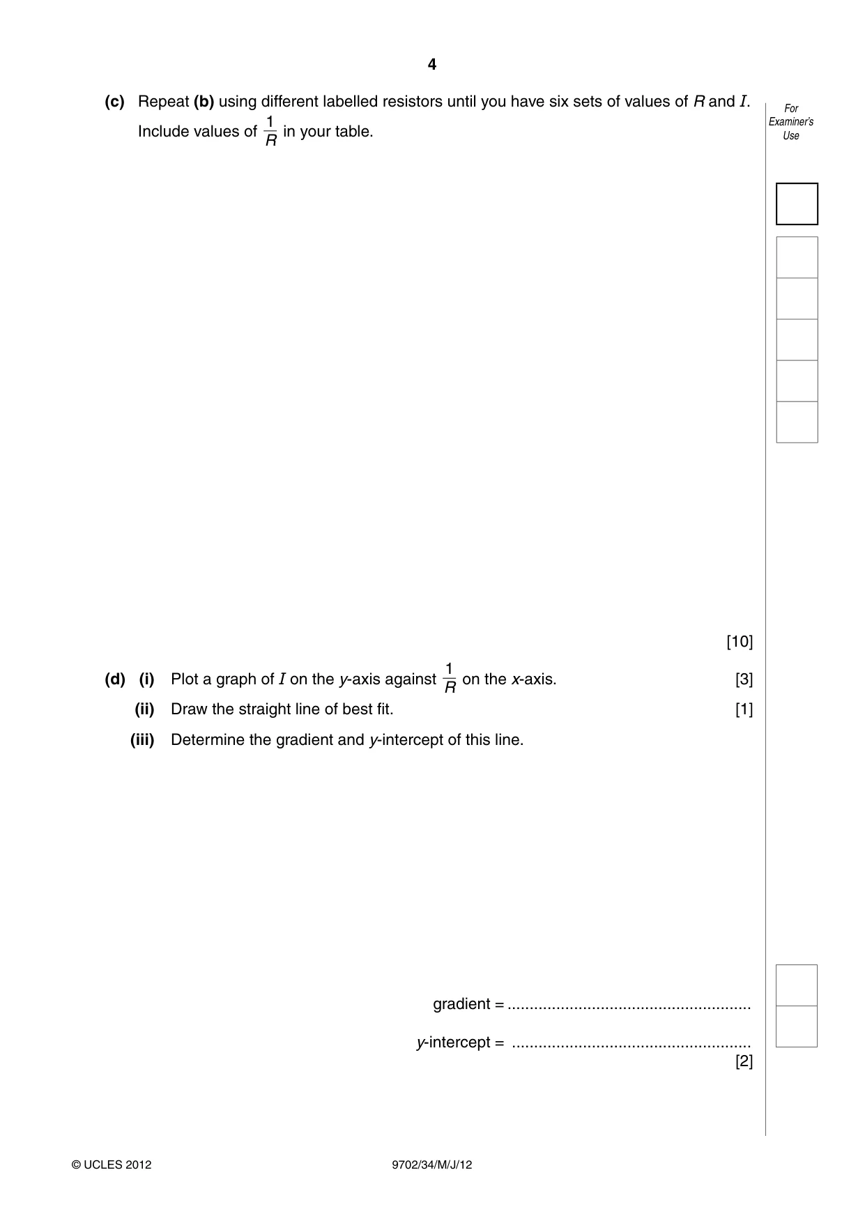 Cambridge A Level Physics 9702 2012 May/June Paper 3 · Variant 4 question paper, page 4 of 12