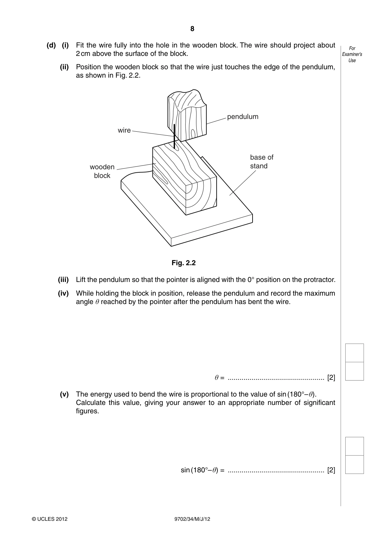 Cambridge A Level Physics 9702 2012 May/June Paper 3 · Variant 4 question paper, page 8 of 12