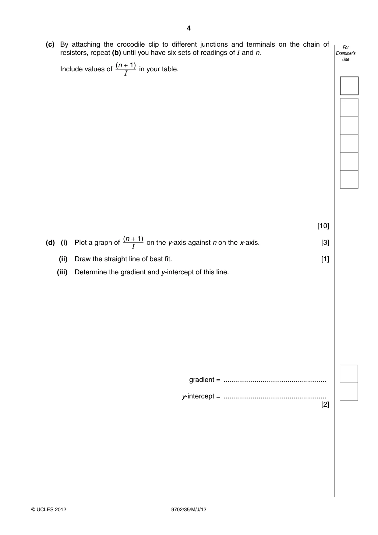 Cambridge A Level Physics 9702 2012 May/June Paper 3 · Variant 5 question paper, page 4 of 12