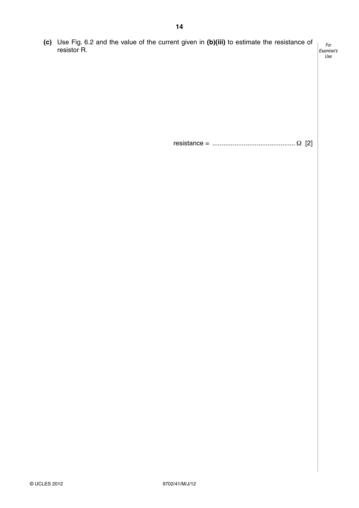 Cambridge A Level Physics 9702 2012 May/June Paper 4 · Variant 1 question paper, page 14 of 24