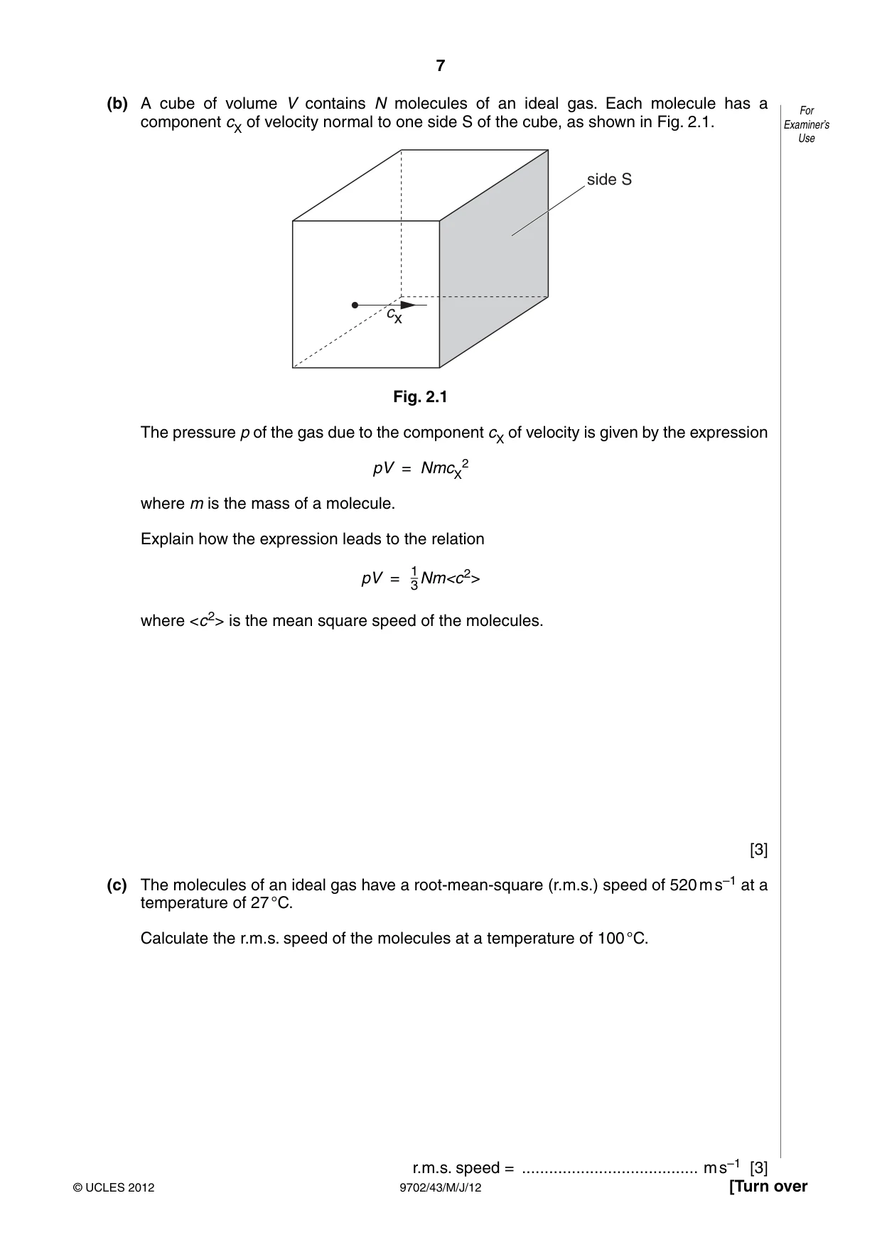 Cambridge A Level Physics 9702 2012 May/June Paper 4 · Variant 3 question paper, page 7 of 24