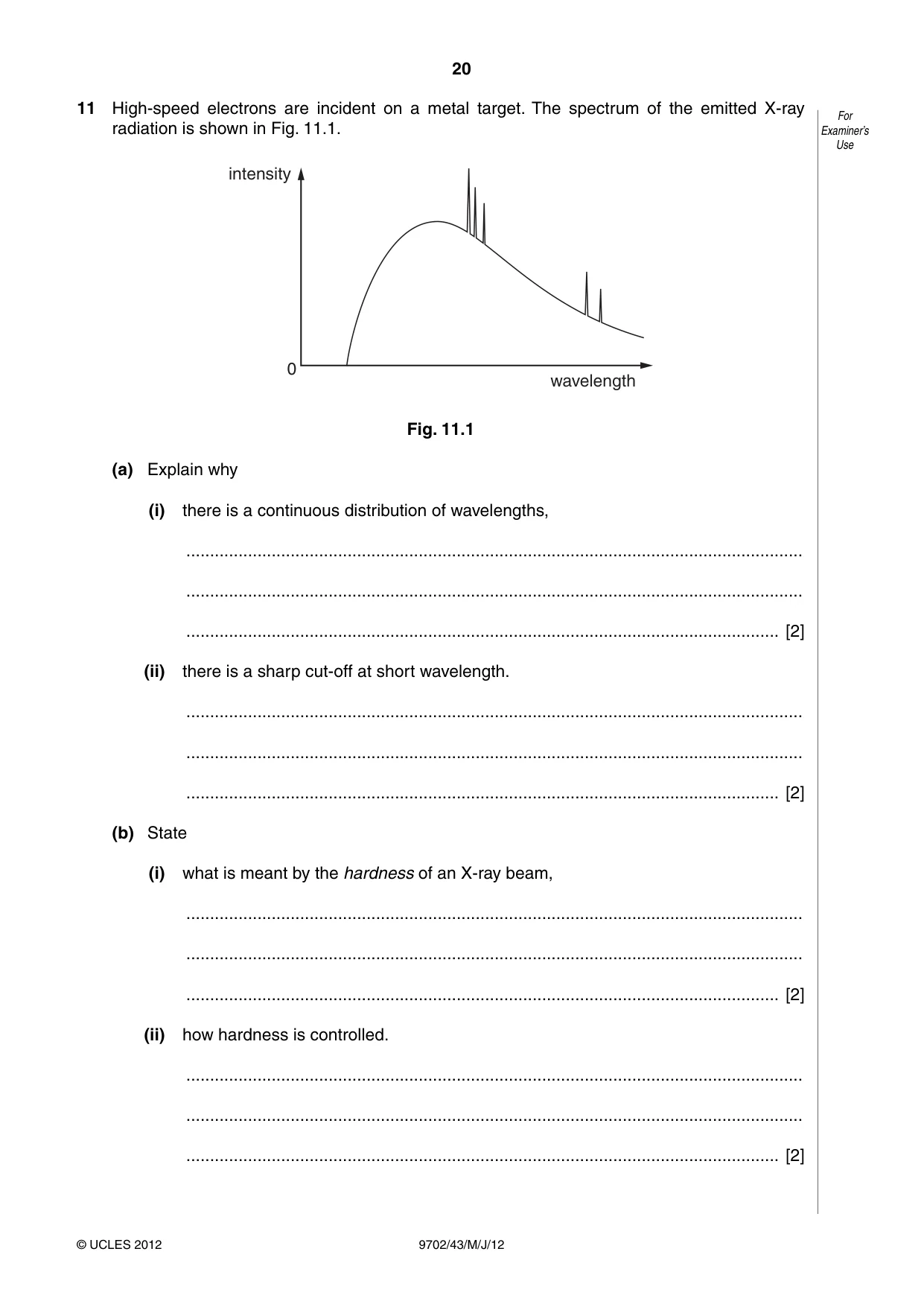 Cambridge A Level Physics 9702 2012 May/June Paper 4 · Variant 3 question paper, page 20 of 24