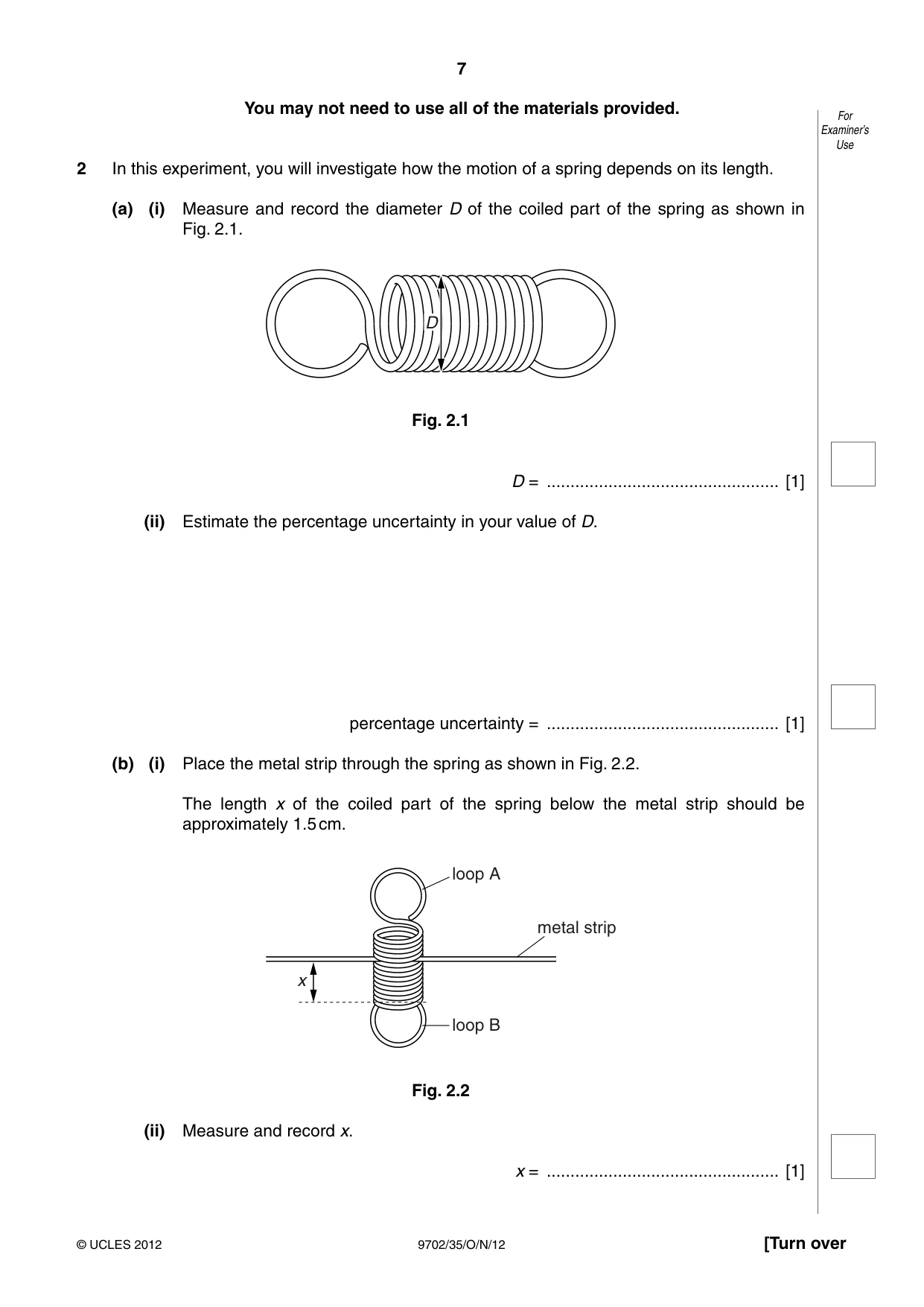 Cambridge A Level Physics 9702 2012 Oct/Nov Paper 3 · Variant 5 question paper, page 7 of 12