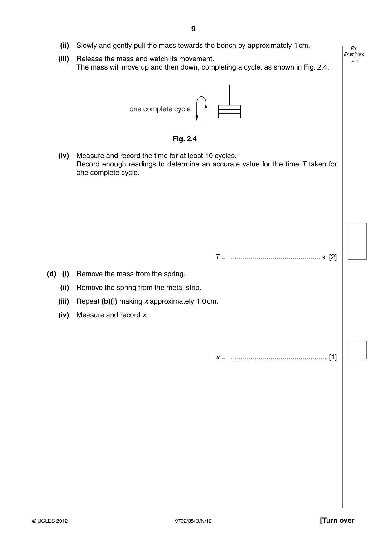 Cambridge A Level Physics 9702 2012 Oct/Nov Paper 3 · Variant 5 question paper, page 9 of 12