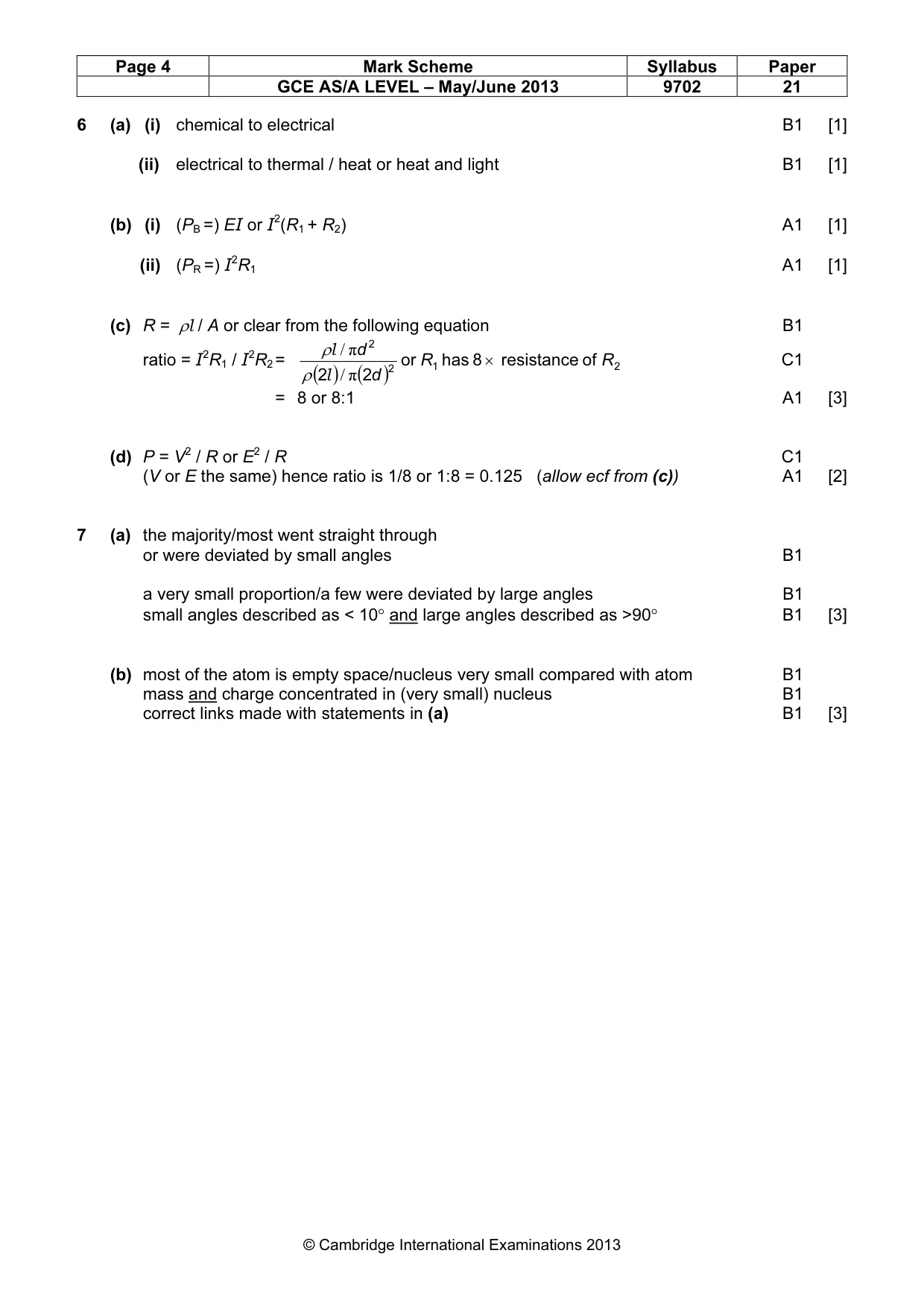 Mark scheme, page 4 of 4