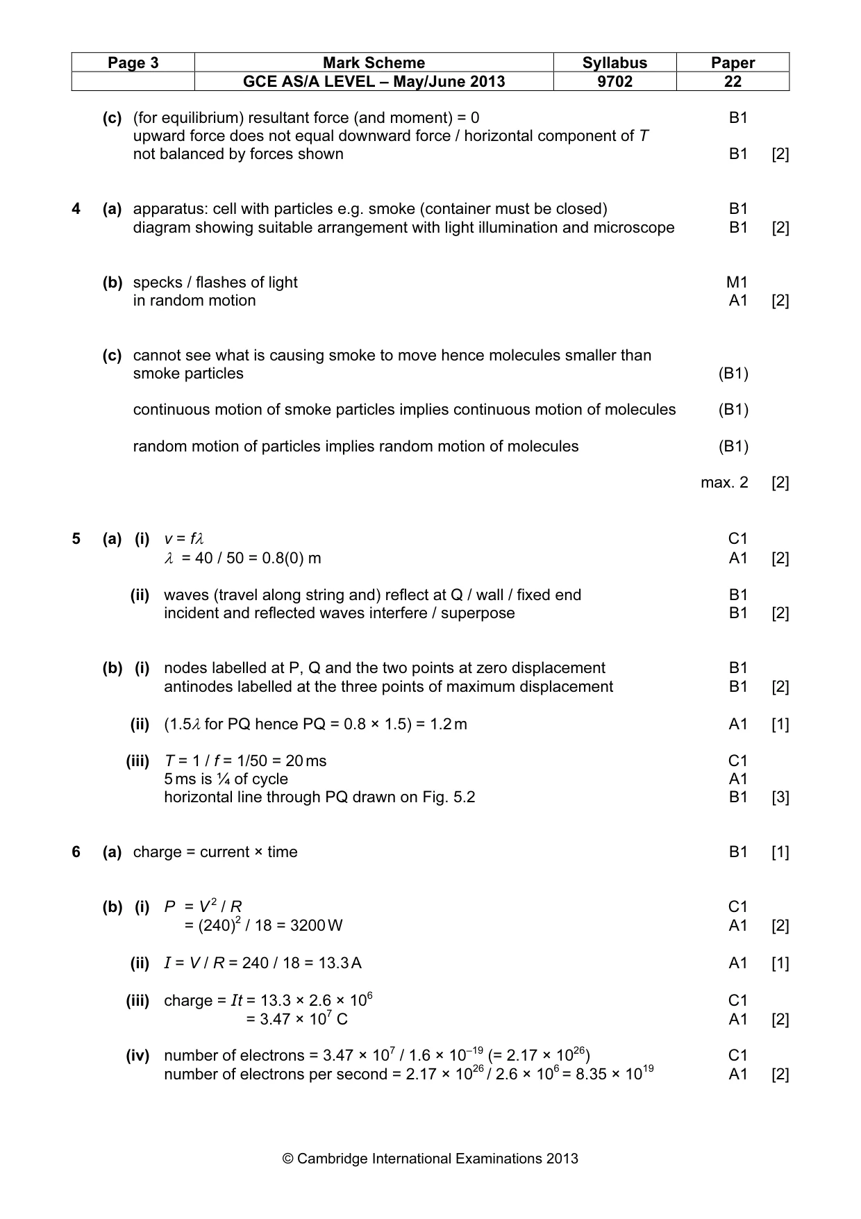 Mark scheme, page 3 of 4