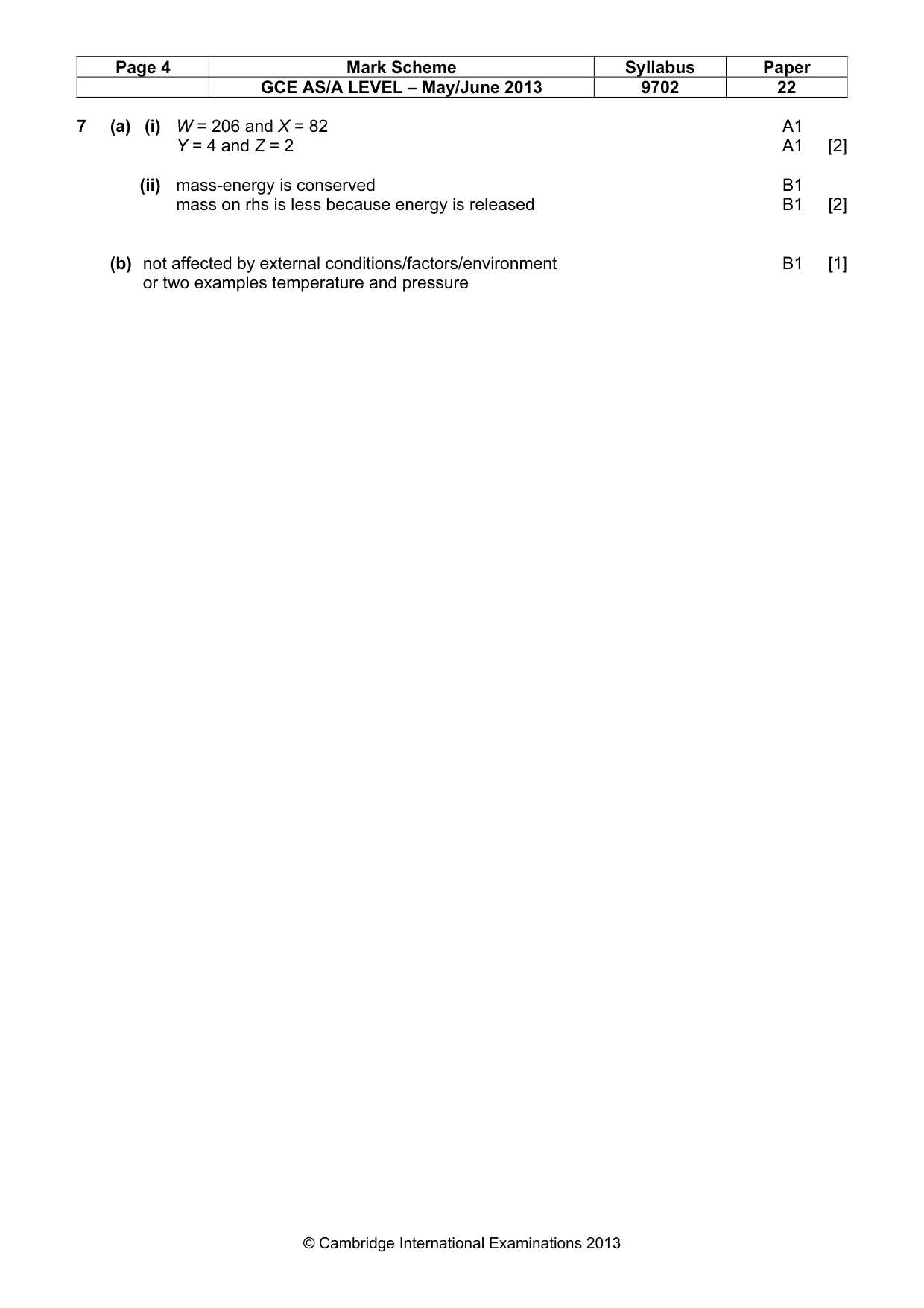 Mark scheme, page 4 of 4